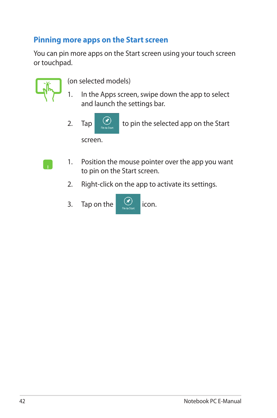 Asus X202E User Manual | Page 42 / 102