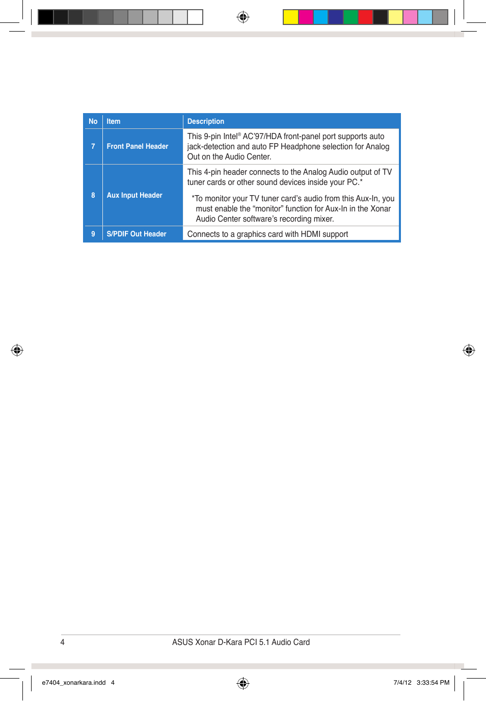 Asus Xonar D-Kara User Manual | Page 10 / 44