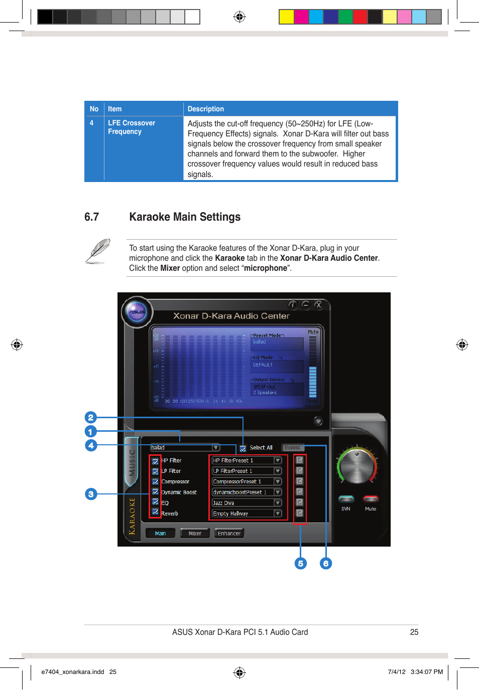 7 karaoke main settings | Asus Xonar D-Kara User Manual | Page 31 / 44