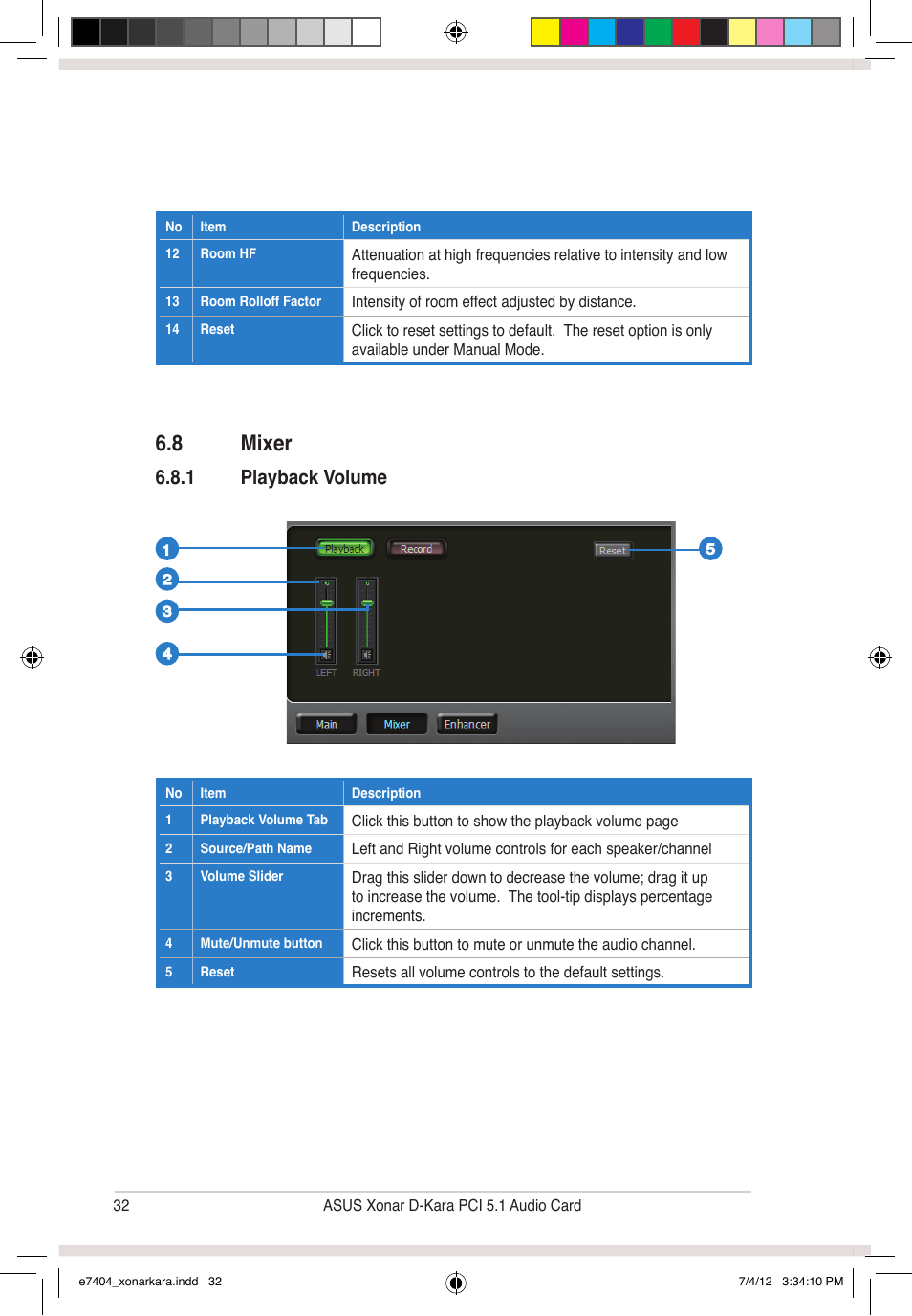 8 mixer, 1 playback volume | Asus Xonar D-Kara User Manual | Page 38 / 44