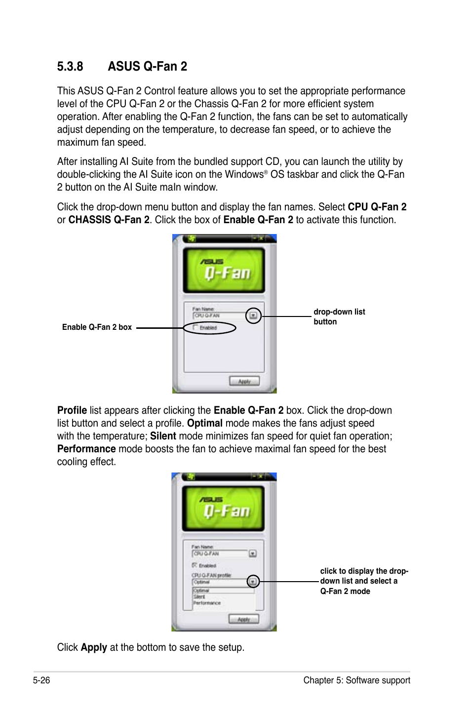 8 asus q-fan 2 | Asus P5K User Manual | Page 132 / 150