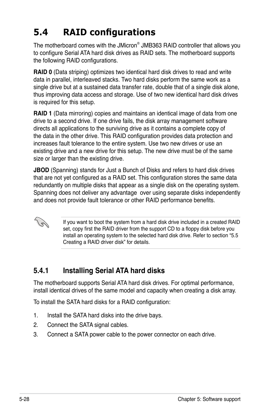 4 raid configurations, 1 installing serial ata hard disks | Asus P5K User Manual | Page 134 / 150