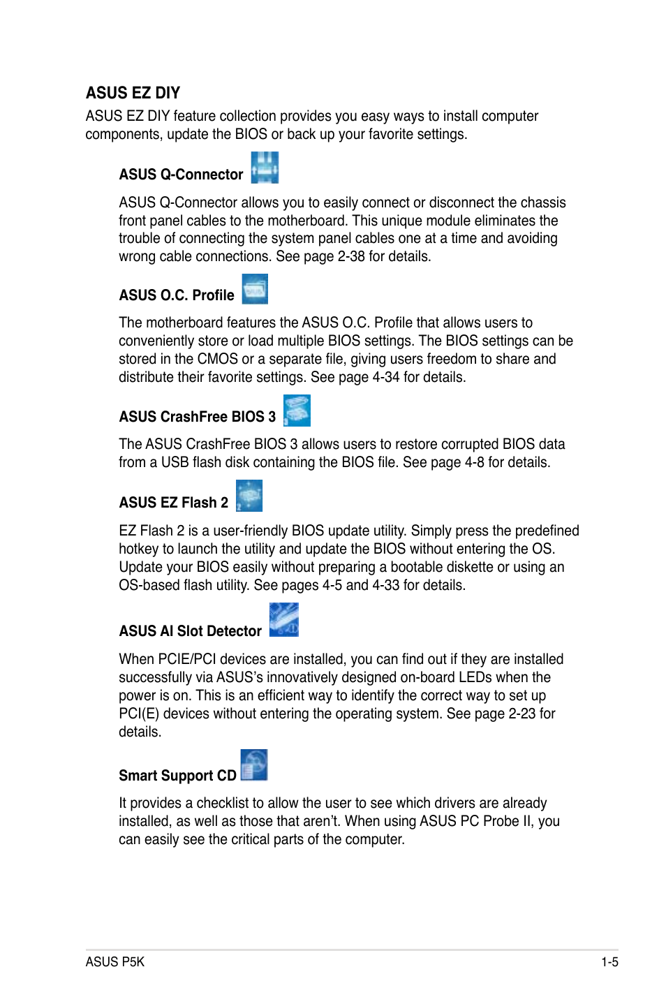 Asus P5K User Manual | Page 21 / 150