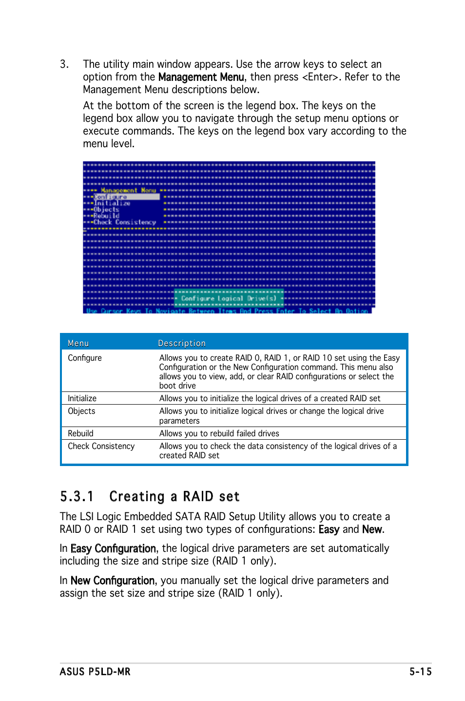 1 creating a raid set | Asus P5LD-MR User Manual | Page 113 / 160