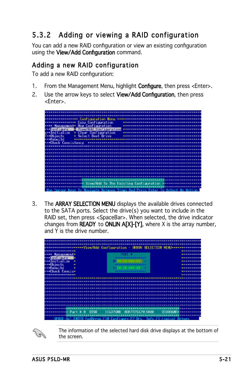 2 adding or viewing a raid configuration | Asus P5LD-MR User Manual | Page 119 / 160