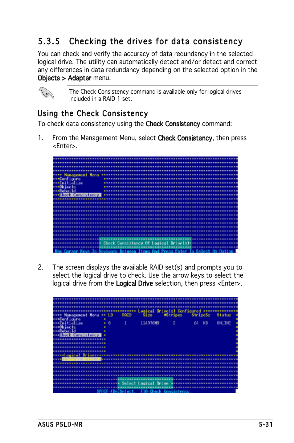 5 checking the drives for data consistency | Asus P5LD-MR User Manual | Page 129 / 160