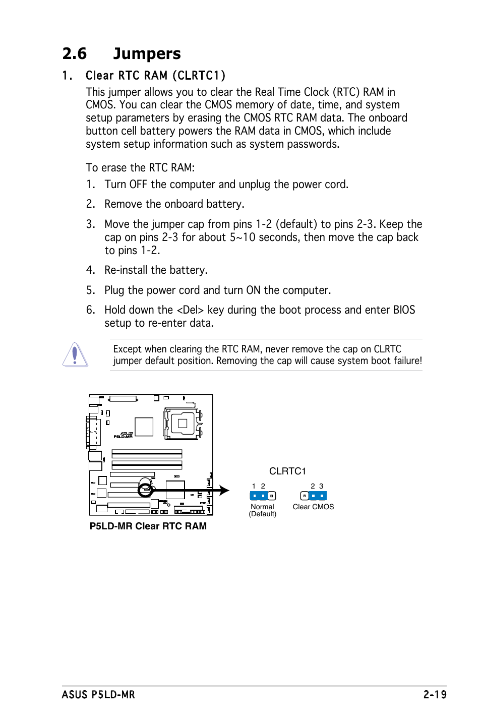6 jumpers | Asus P5LD-MR User Manual | Page 39 / 160
