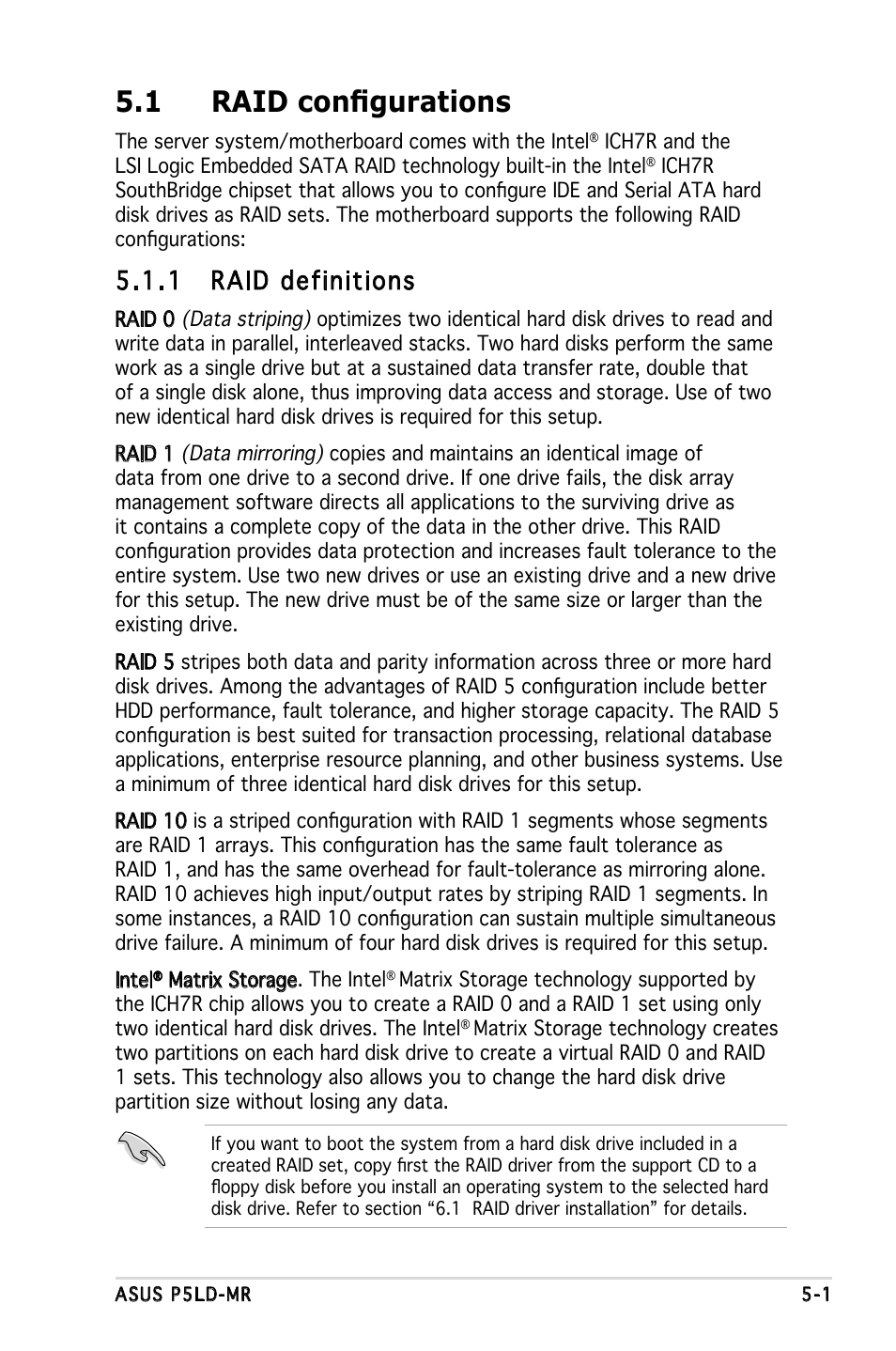 1 raid configurations, 1 raid definitions | Asus P5LD-MR User Manual | Page 99 / 160