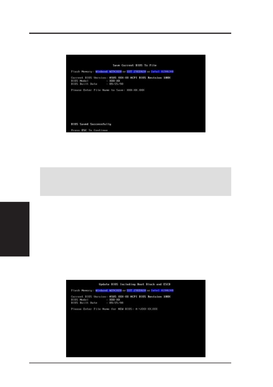 Bios setup, 2 updating bios procedures | Asus P3C2000 User Manual | Page 52 / 110