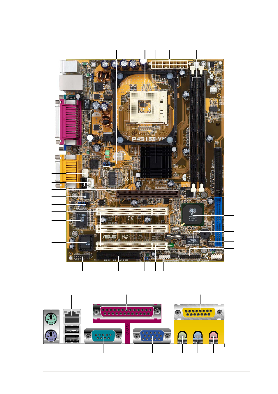 1 component locations | Asus P4S133-VM User Manual | Page 15 / 122