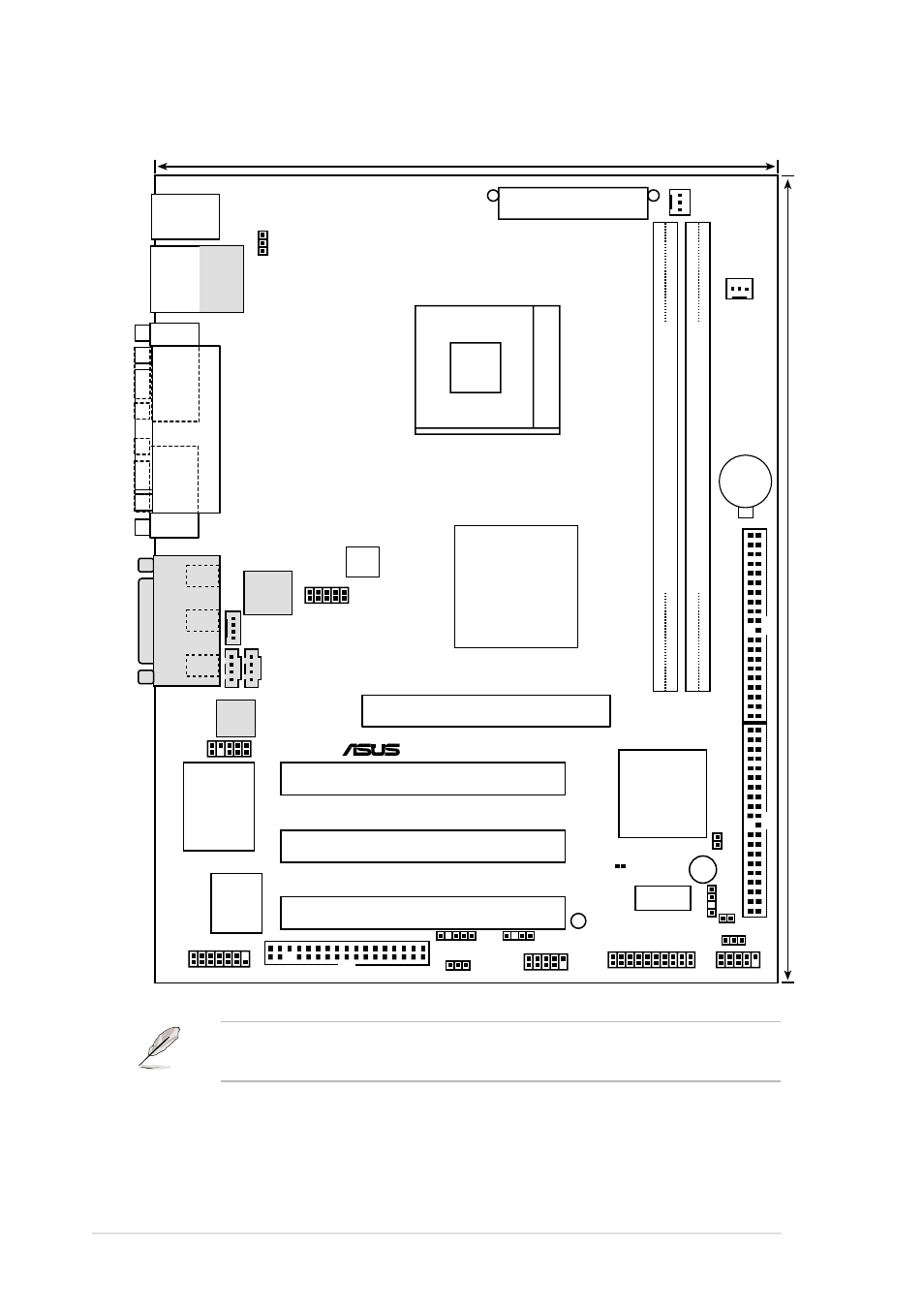 2 motherboard layout, 8chapter 2: hardware information, P4s133-vm | Pci slot 1, Pci slot 2 pci slot 3, 4cm (9.6in), Game_audio, Ite 8707f super i/o, Sis961 mutlol media i/0, 1cm (7.5in) | Asus P4S133-VM User Manual | Page 20 / 122