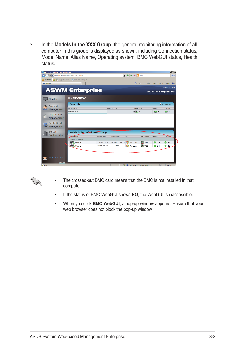 Asus ASWM Enterprise System Web-based Management User Manual | Page 35 / 78