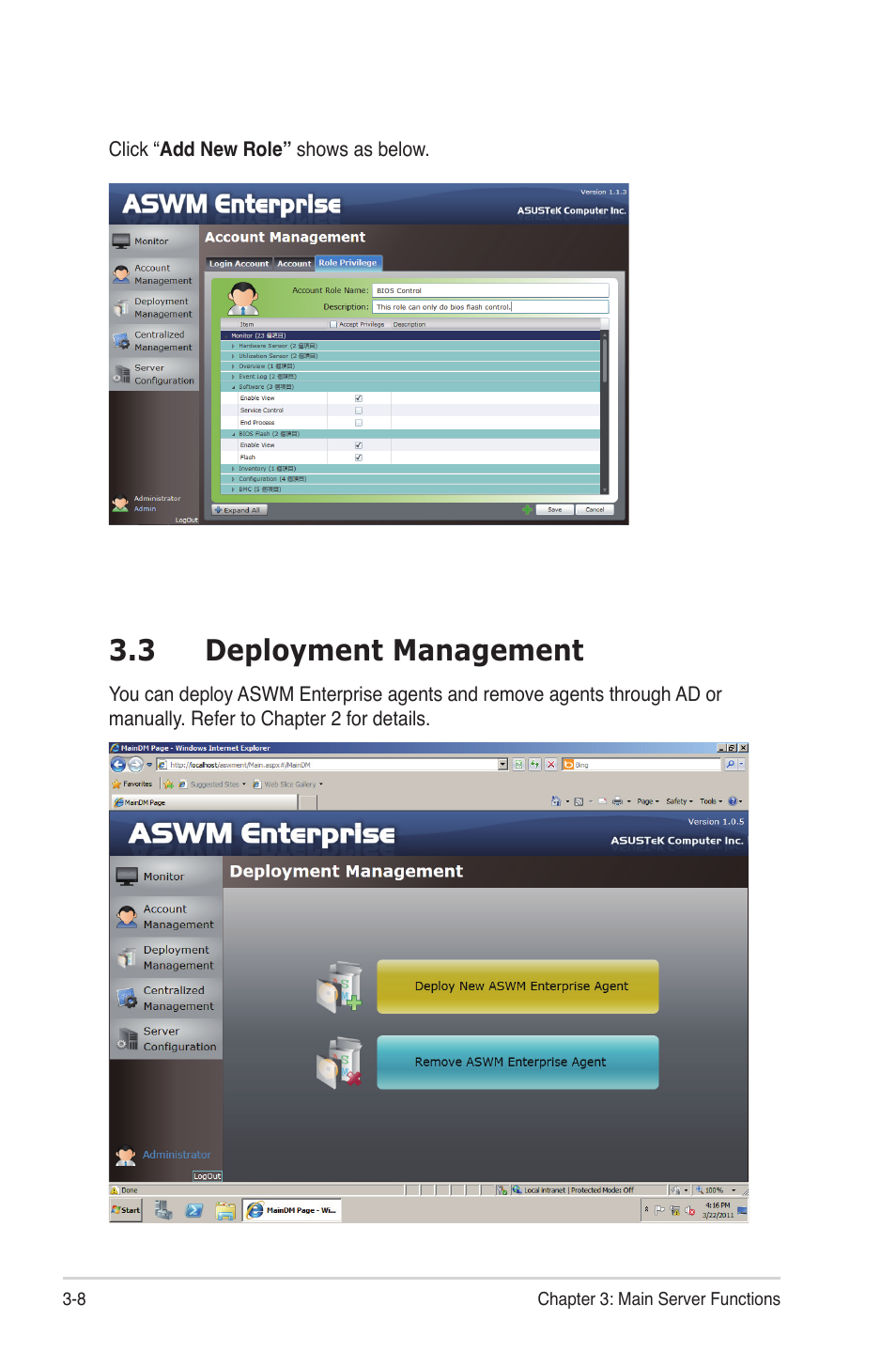 3 deployment management | Asus ASWM Enterprise System Web-based Management User Manual | Page 40 / 78