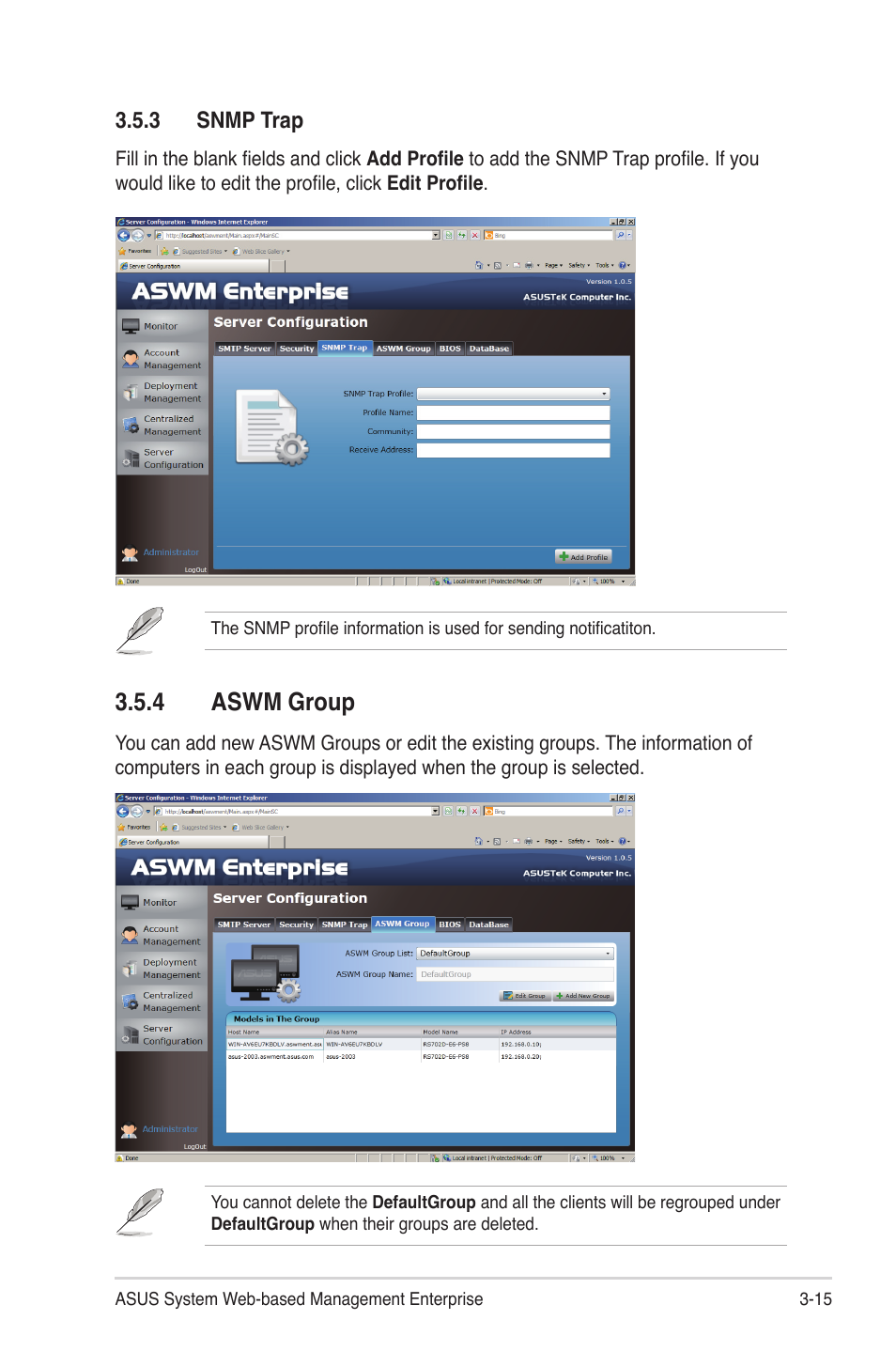 4 aswm group | Asus ASWM Enterprise System Web-based Management User Manual | Page 47 / 78