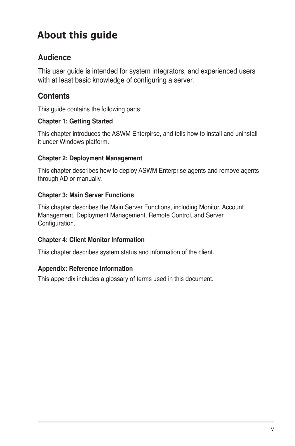 Asus ASWM Enterprise System Web-based Management User Manual | Page 5 / 78