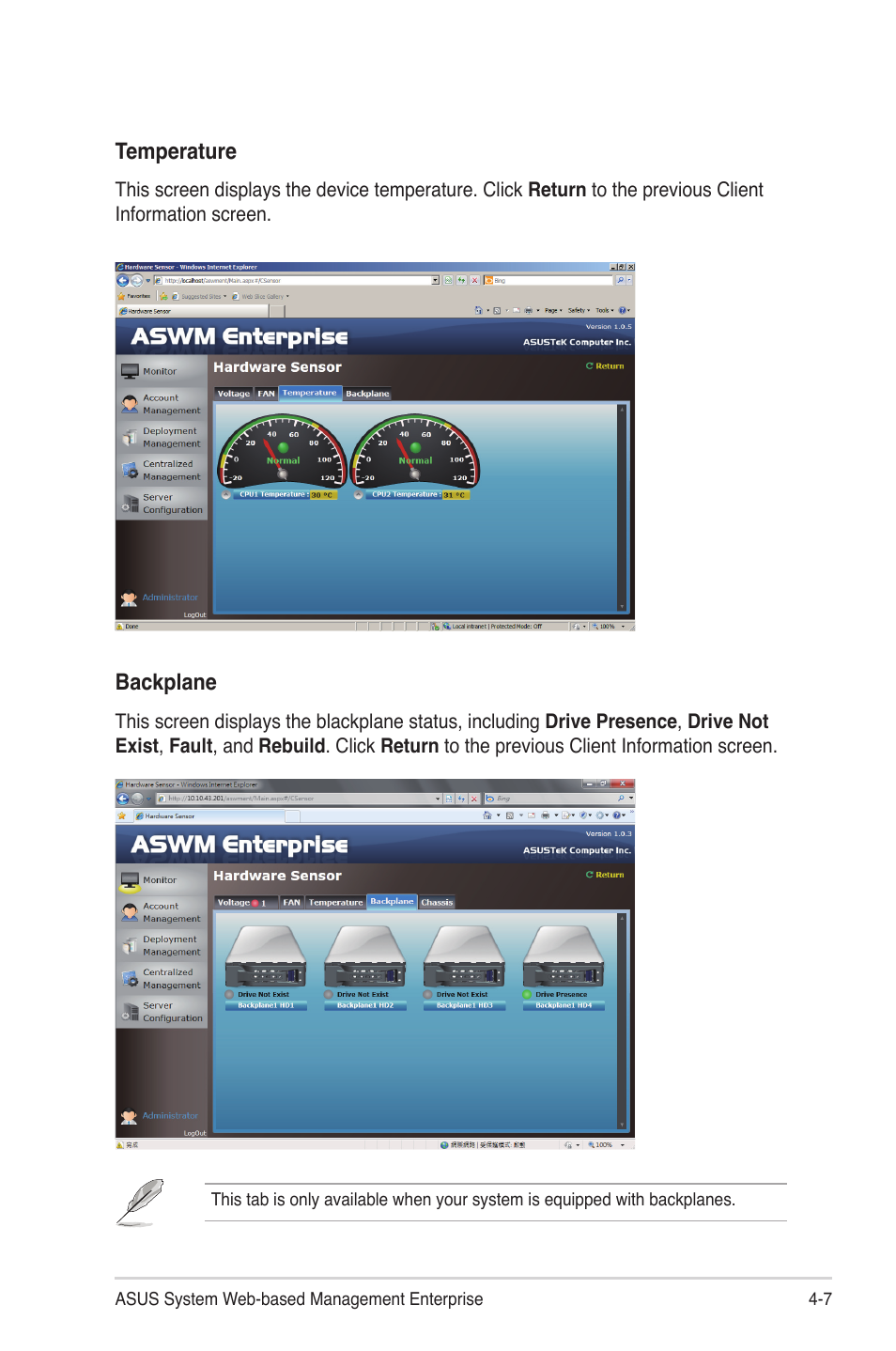 Asus ASWM Enterprise System Web-based Management User Manual | Page 55 / 78