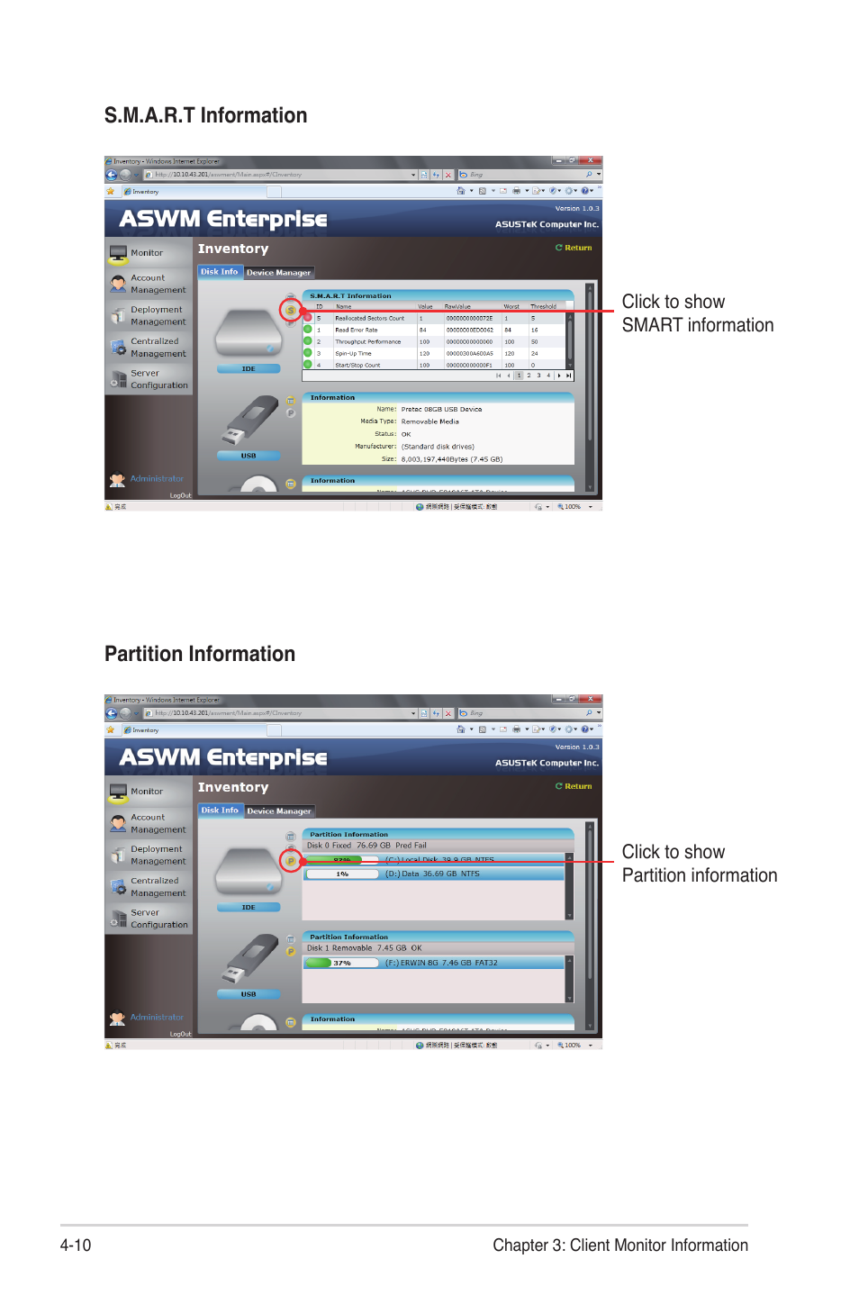 Asus ASWM Enterprise System Web-based Management User Manual | Page 58 / 78