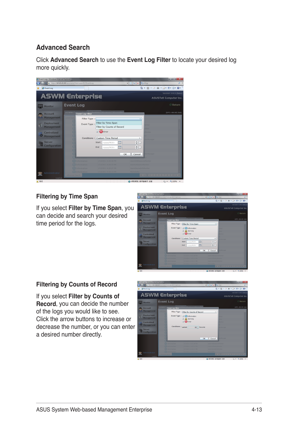 Asus ASWM Enterprise System Web-based Management User Manual | Page 61 / 78