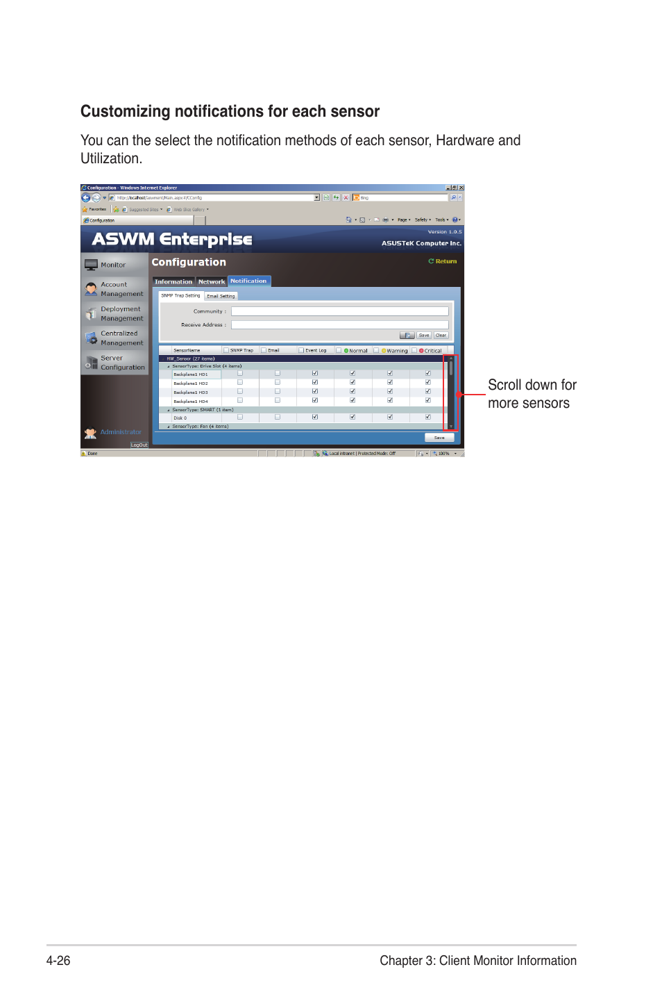 Asus ASWM Enterprise System Web-based Management User Manual | Page 74 / 78