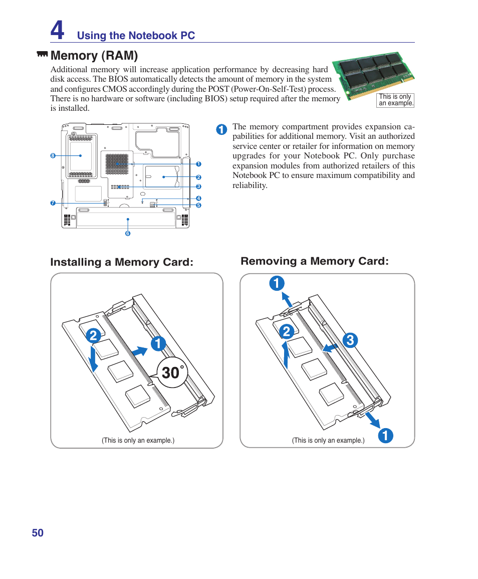 Memory (ram) | Asus G1S User Manual | Page 50 / 89