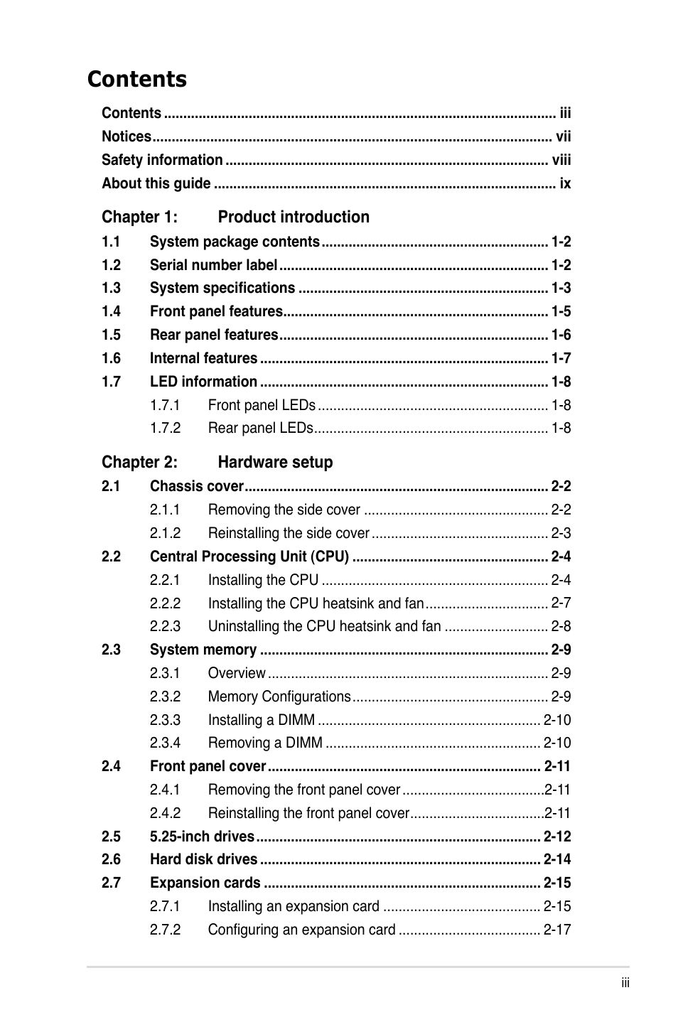 Asus TS100-E6/PI4 User Manual | Page 3 / 148