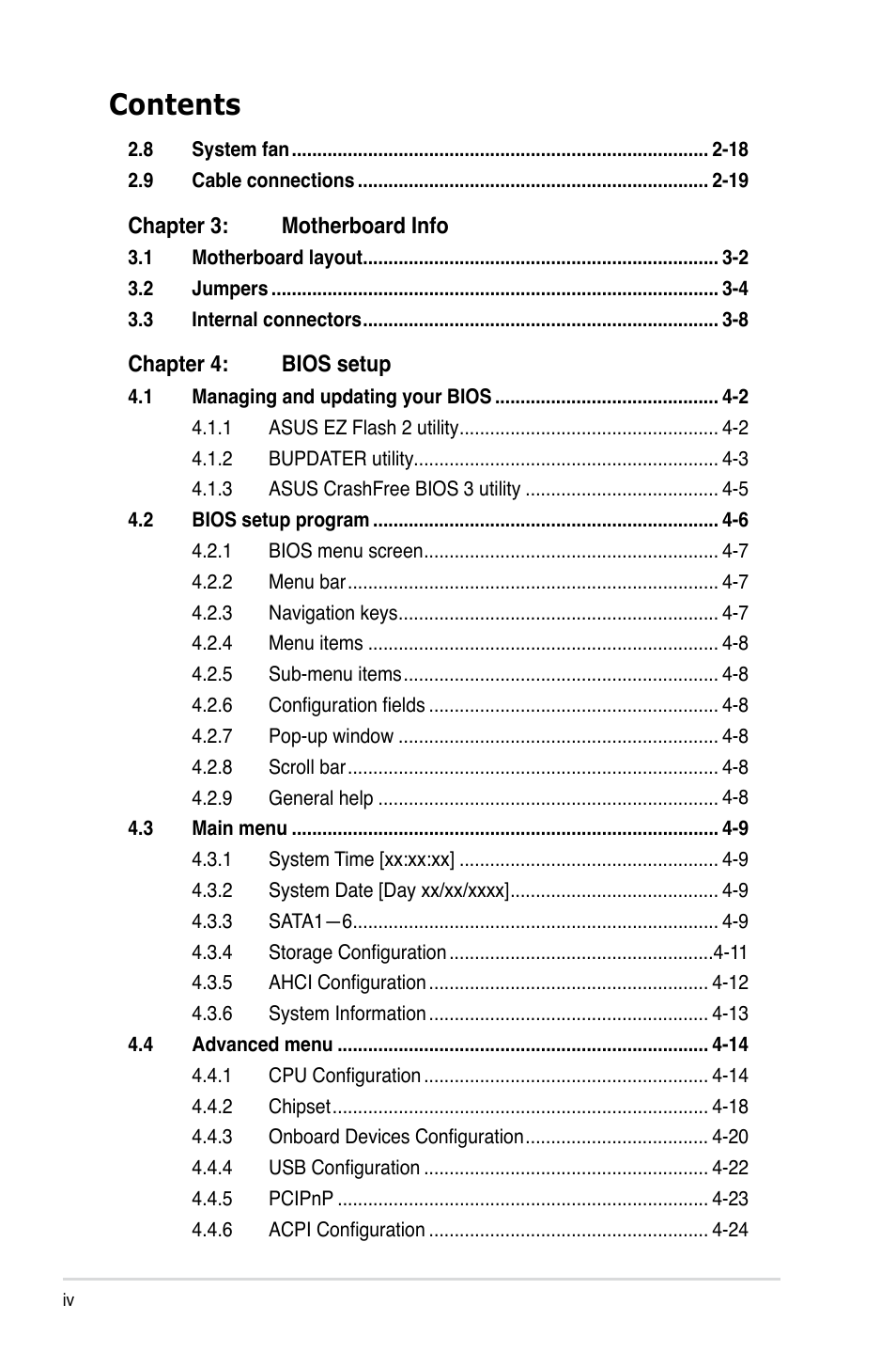 Asus TS100-E6/PI4 User Manual | Page 4 / 148