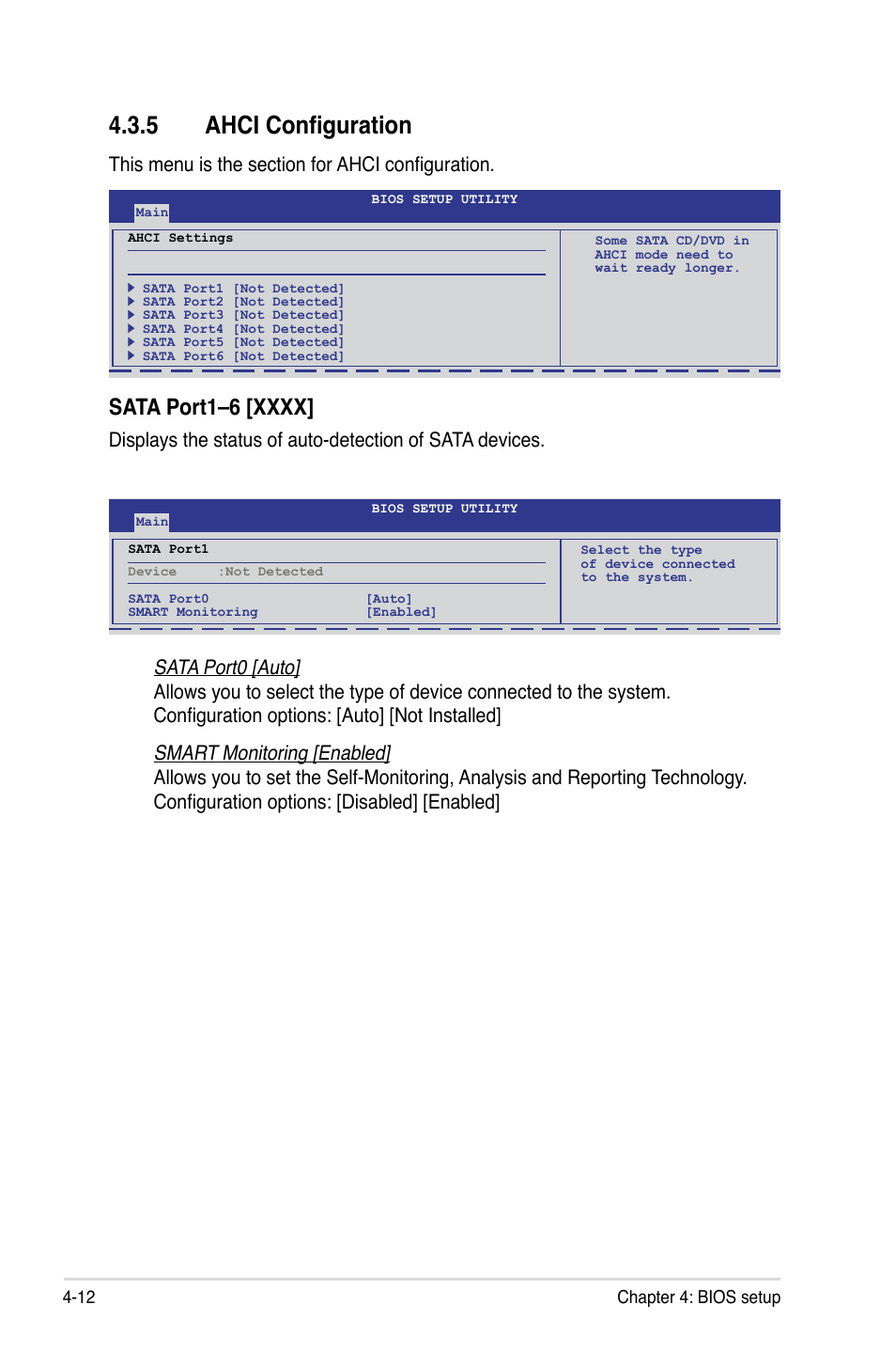 5 ahci configuration, Ahci configuration -12 | Asus TS100-E6/PI4 User Manual | Page 64 / 148