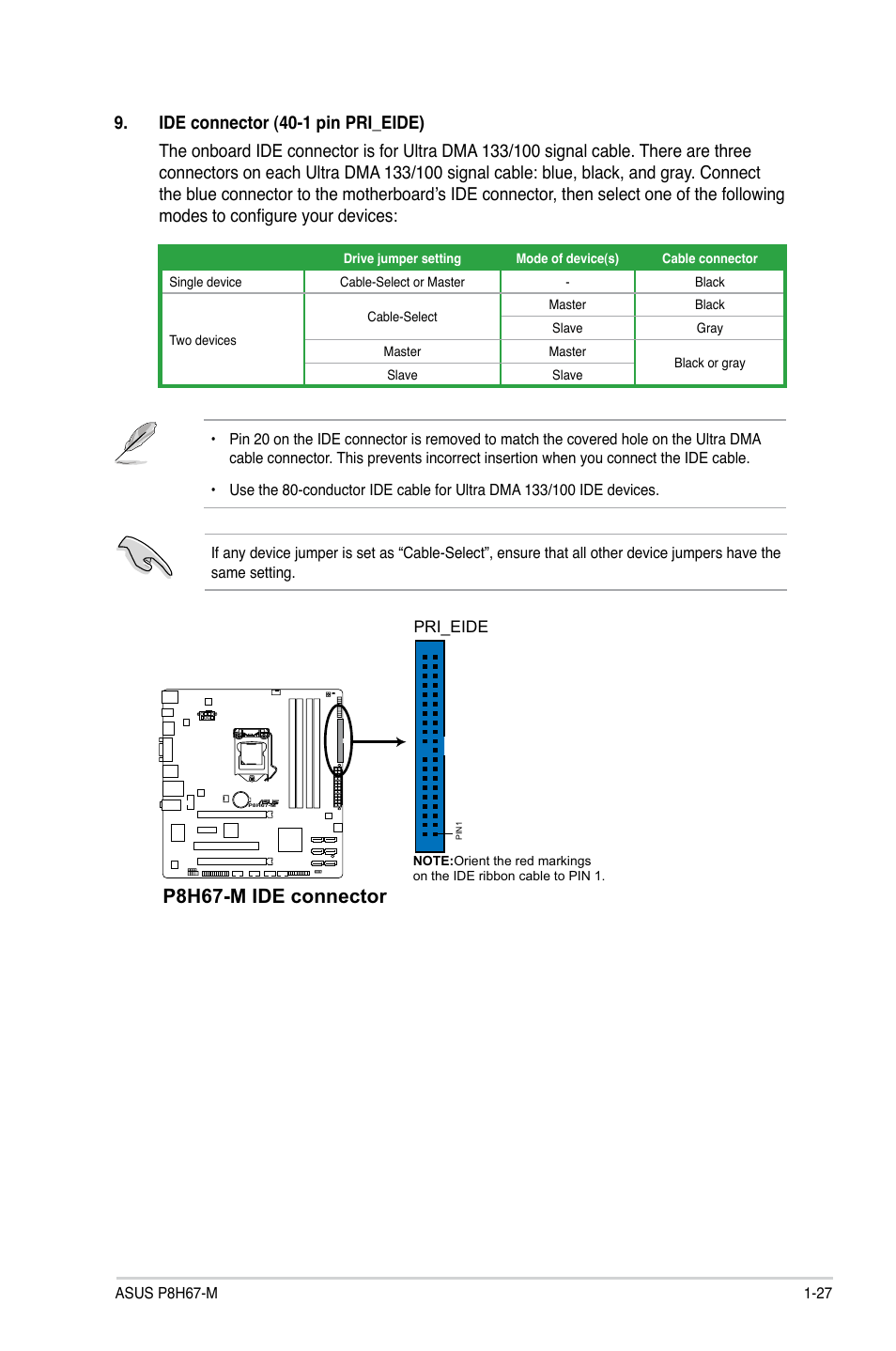 P8h67-m ide connector | Asus P8H67-M User Manual | Page 39 / 76