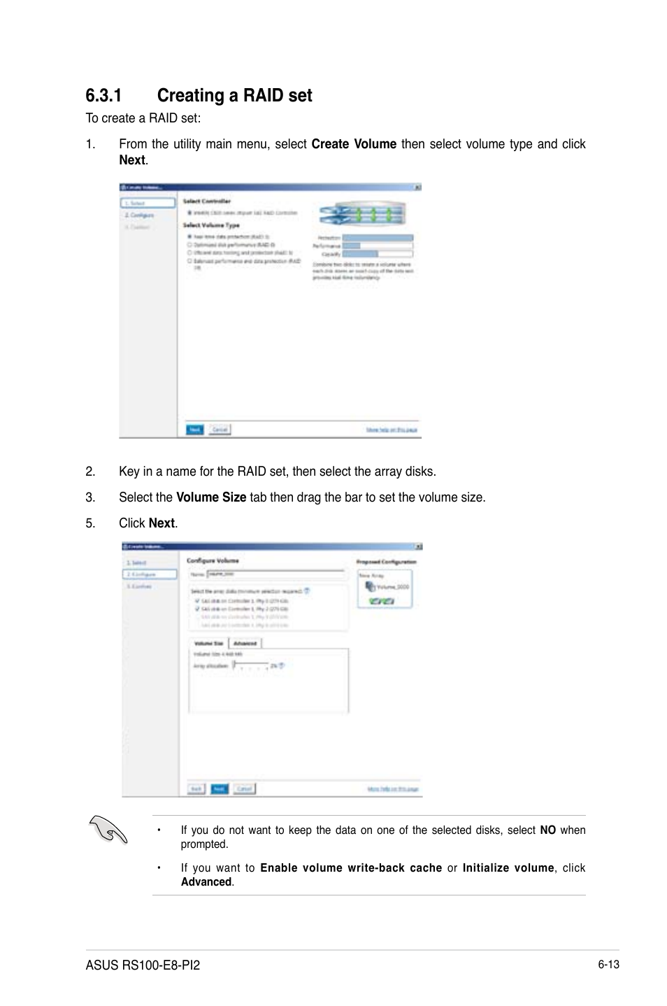 1 creating a raid set, Creating a raid set -13 | Asus RS100-E8-PI2 User Manual | Page 121 / 158