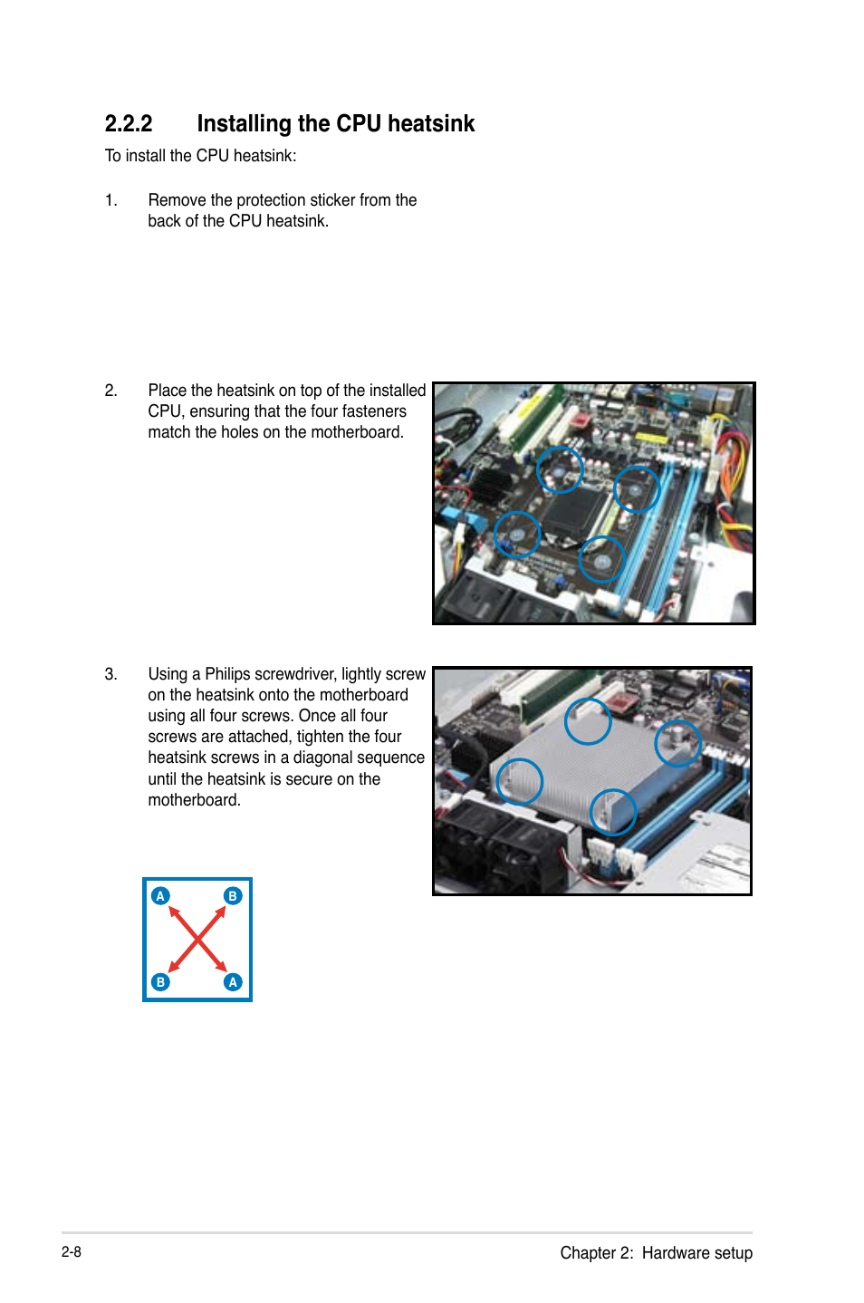 2 installing the cpu heatsink, Installing the cpu heatsink -8 | Asus RS100-E8-PI2 User Manual | Page 26 / 158