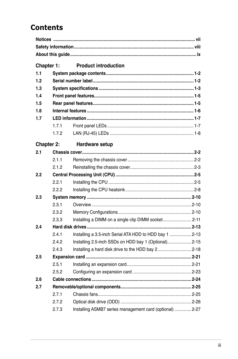 Asus RS100-E8-PI2 User Manual | Page 3 / 158