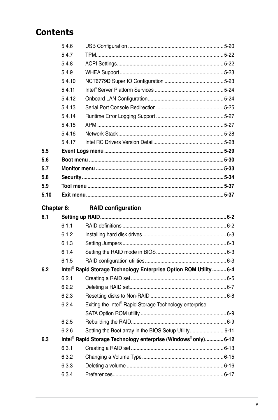 Asus RS100-E8-PI2 User Manual | Page 5 / 158