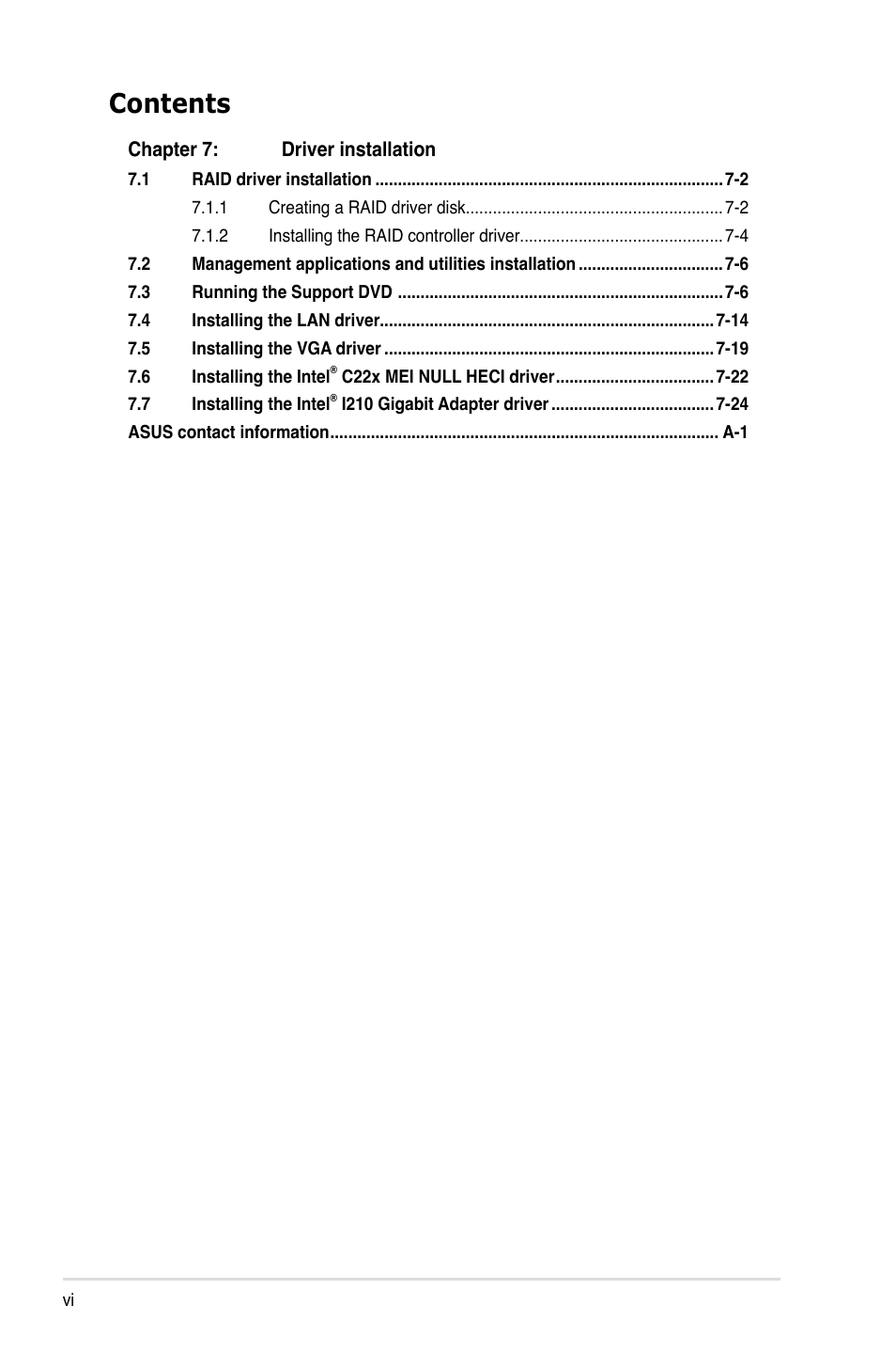 Asus RS100-E8-PI2 User Manual | Page 6 / 158