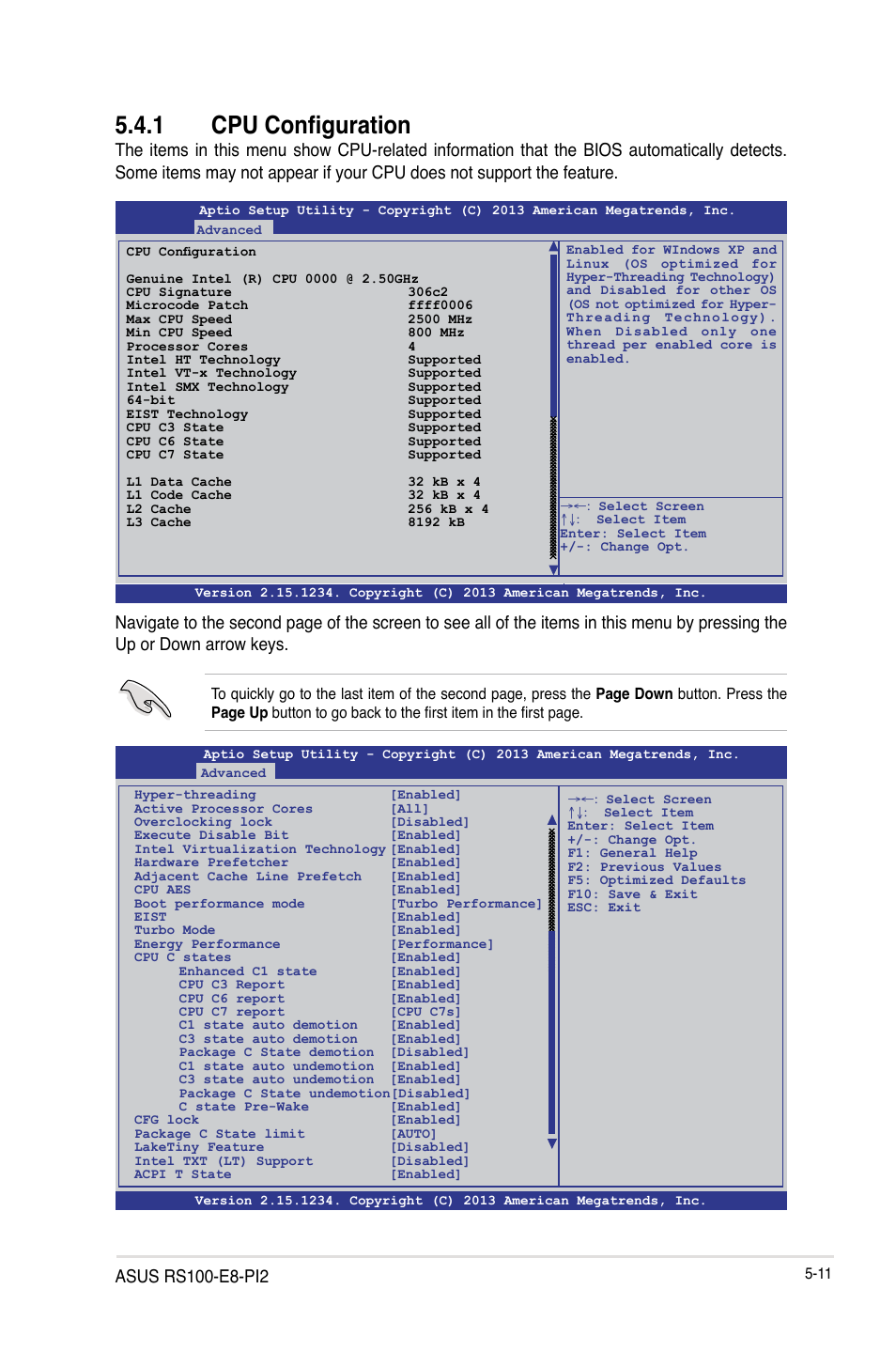 1 cpu configuration, Cpu configuration -11 | Asus RS100-E8-PI2 User Manual | Page 81 / 158