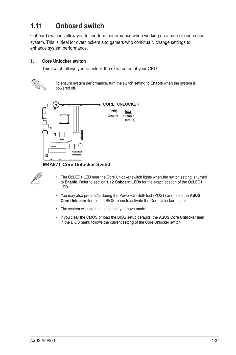 11 onboard switch, 11 onboard switch -27 | Asus M4A87T User Manual | Page 39 / 72