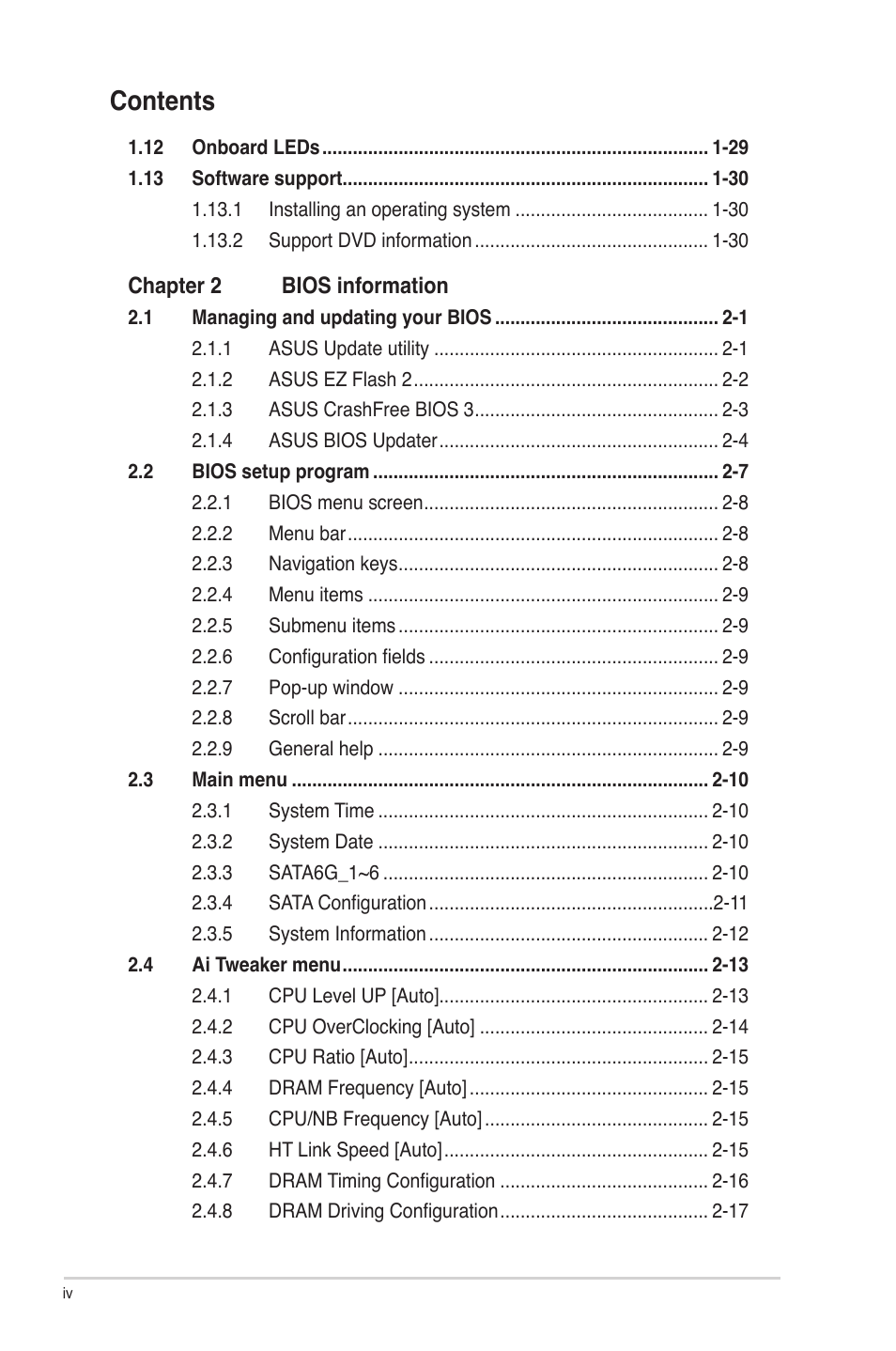 Asus M4A87T User Manual | Page 4 / 72