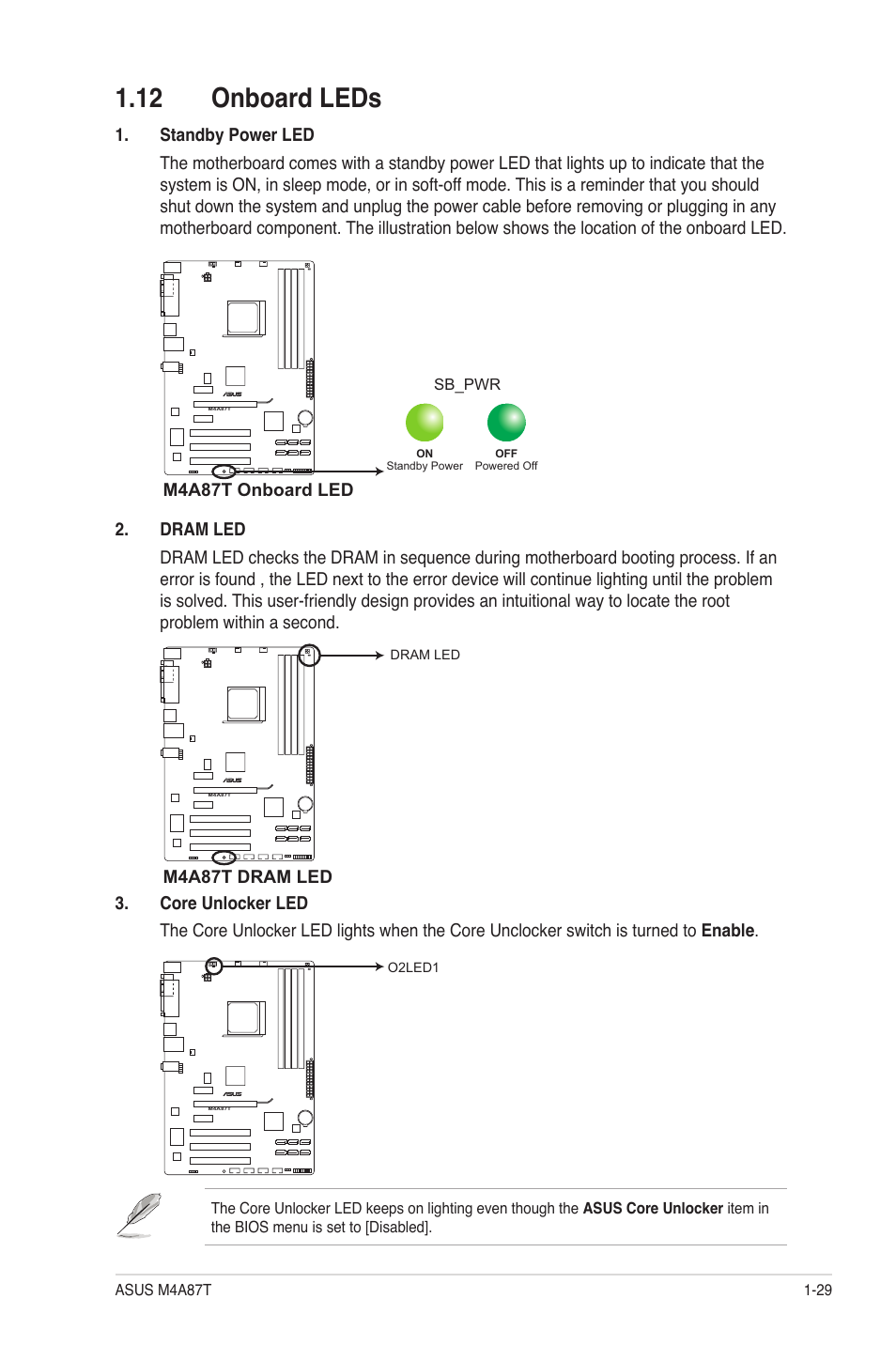 12 onboard leds, 12 onboard leds -29 | Asus M4A87T User Manual | Page 41 / 72