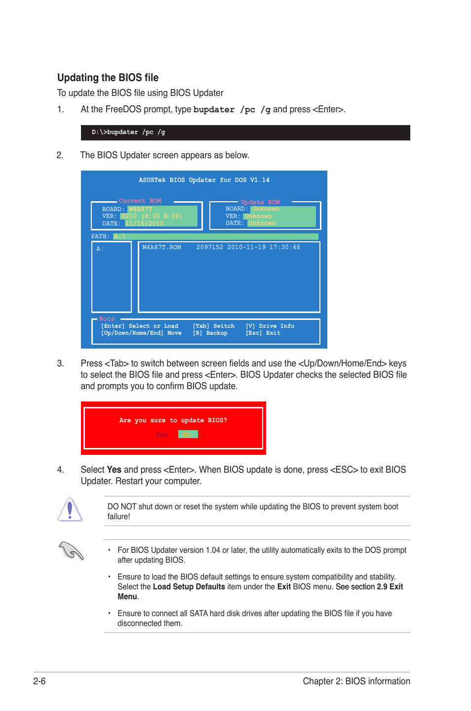 Updating the bios file | Asus M4A87T User Manual | Page 48 / 72