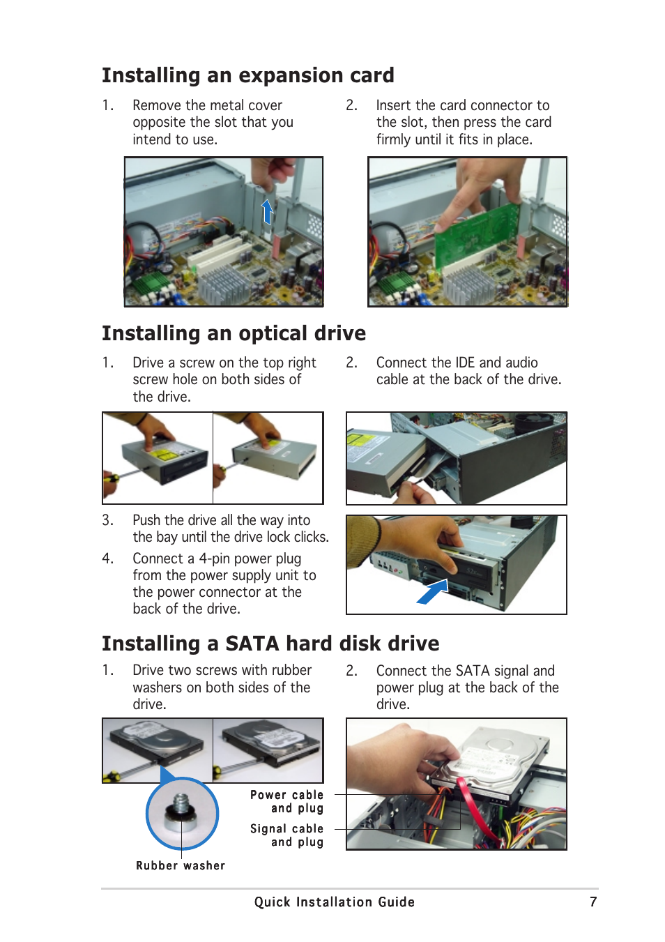 Installing a sata hard disk drive | Asus Pundit-PH3 User Manual | Page 7 / 8