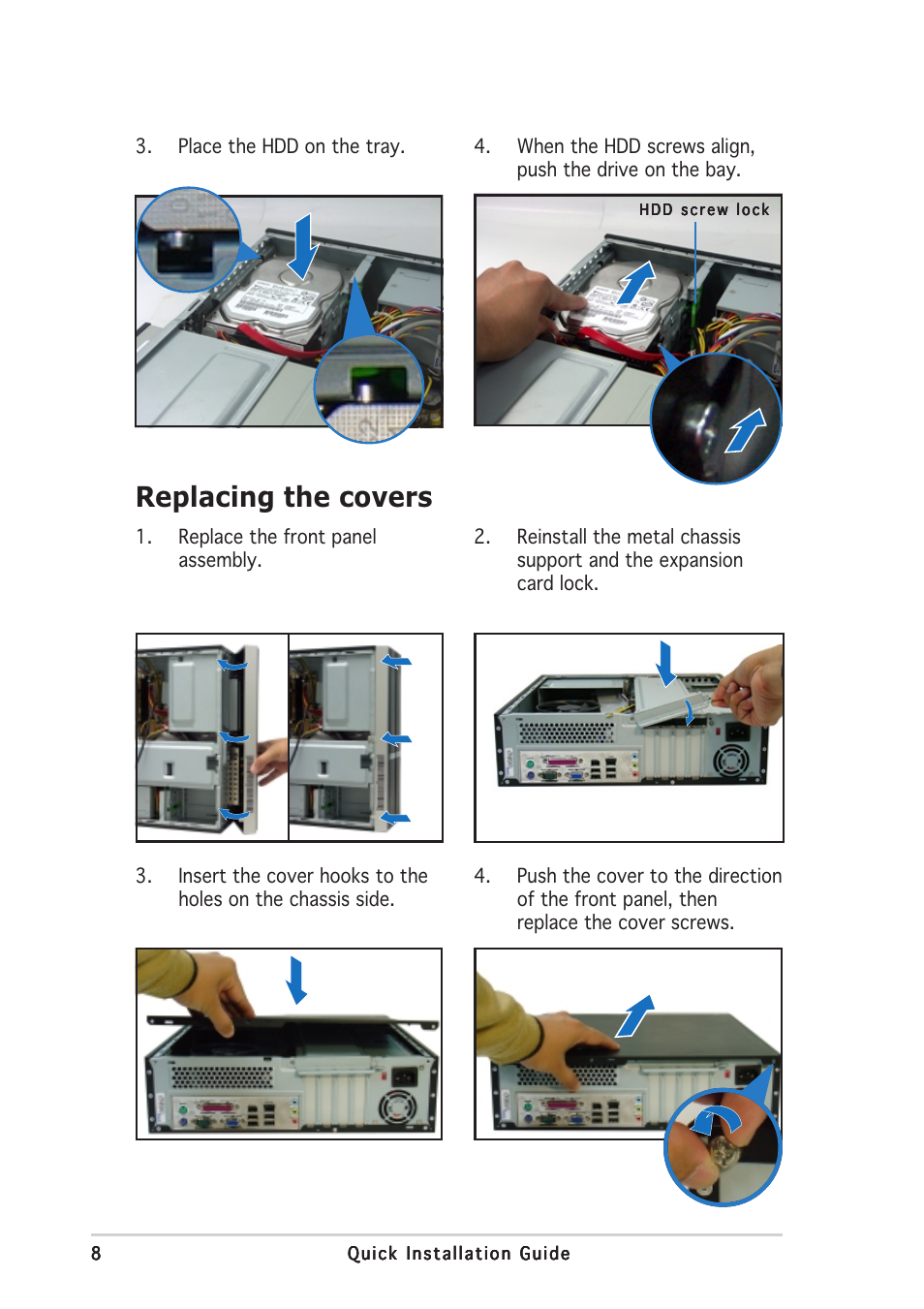 Replacing the covers | Asus Pundit-PH3 User Manual | Page 8 / 8