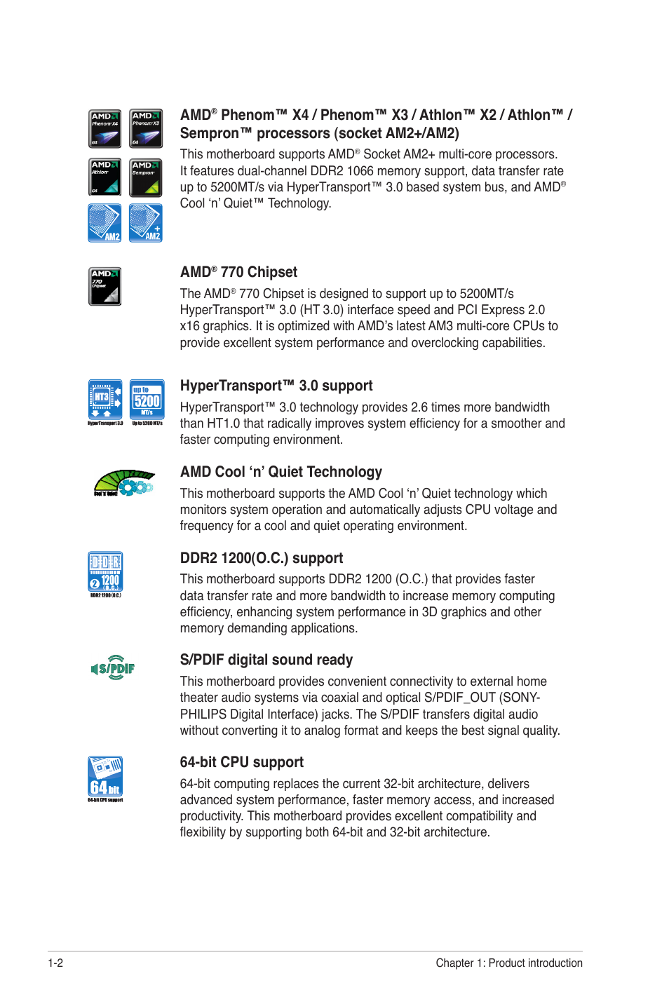 Asus M4A77D User Manual | Page 12 / 62