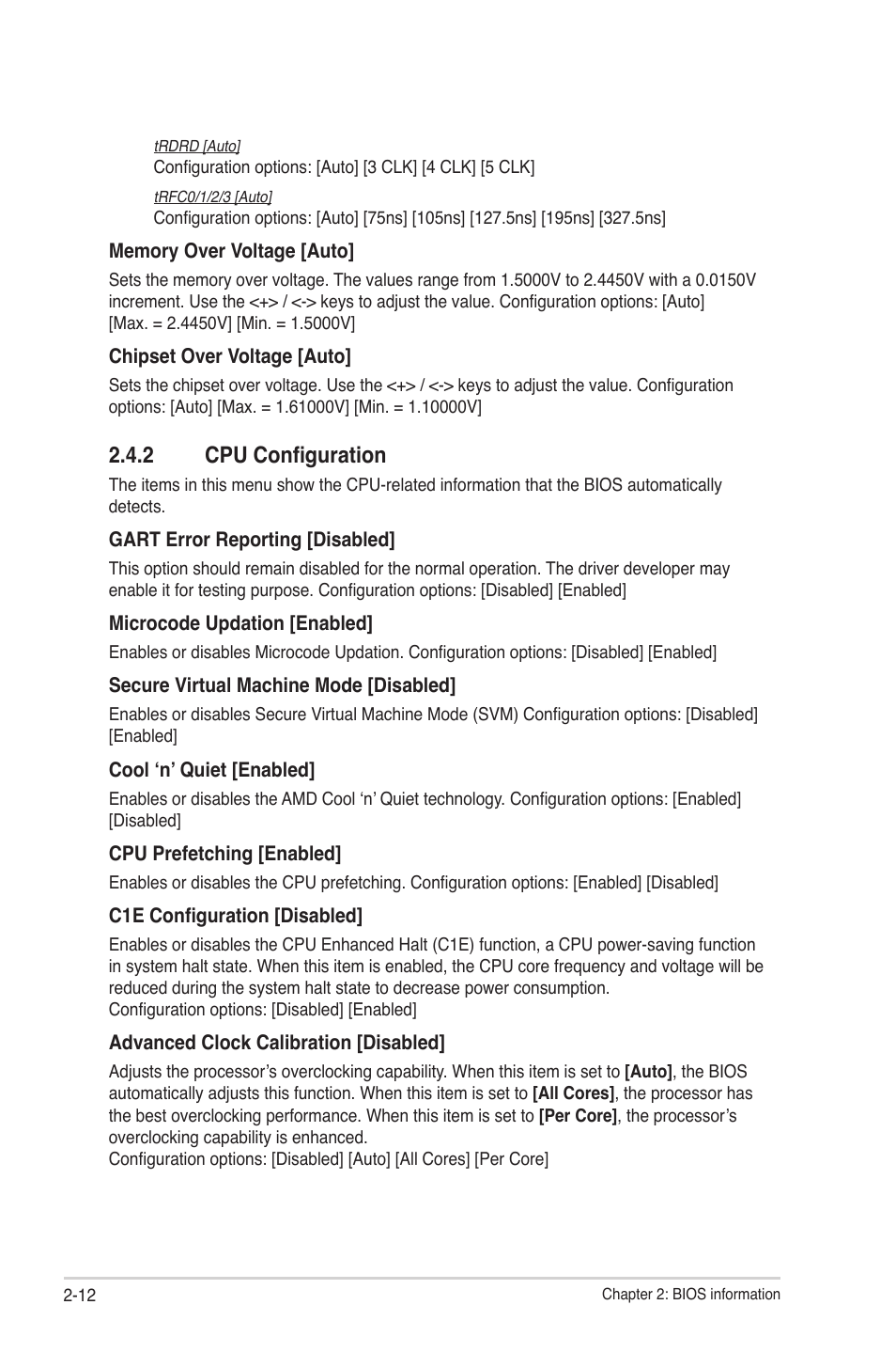 2 cpu configuration, Cpu configuration -12 | Asus M4A77D User Manual | Page 52 / 62