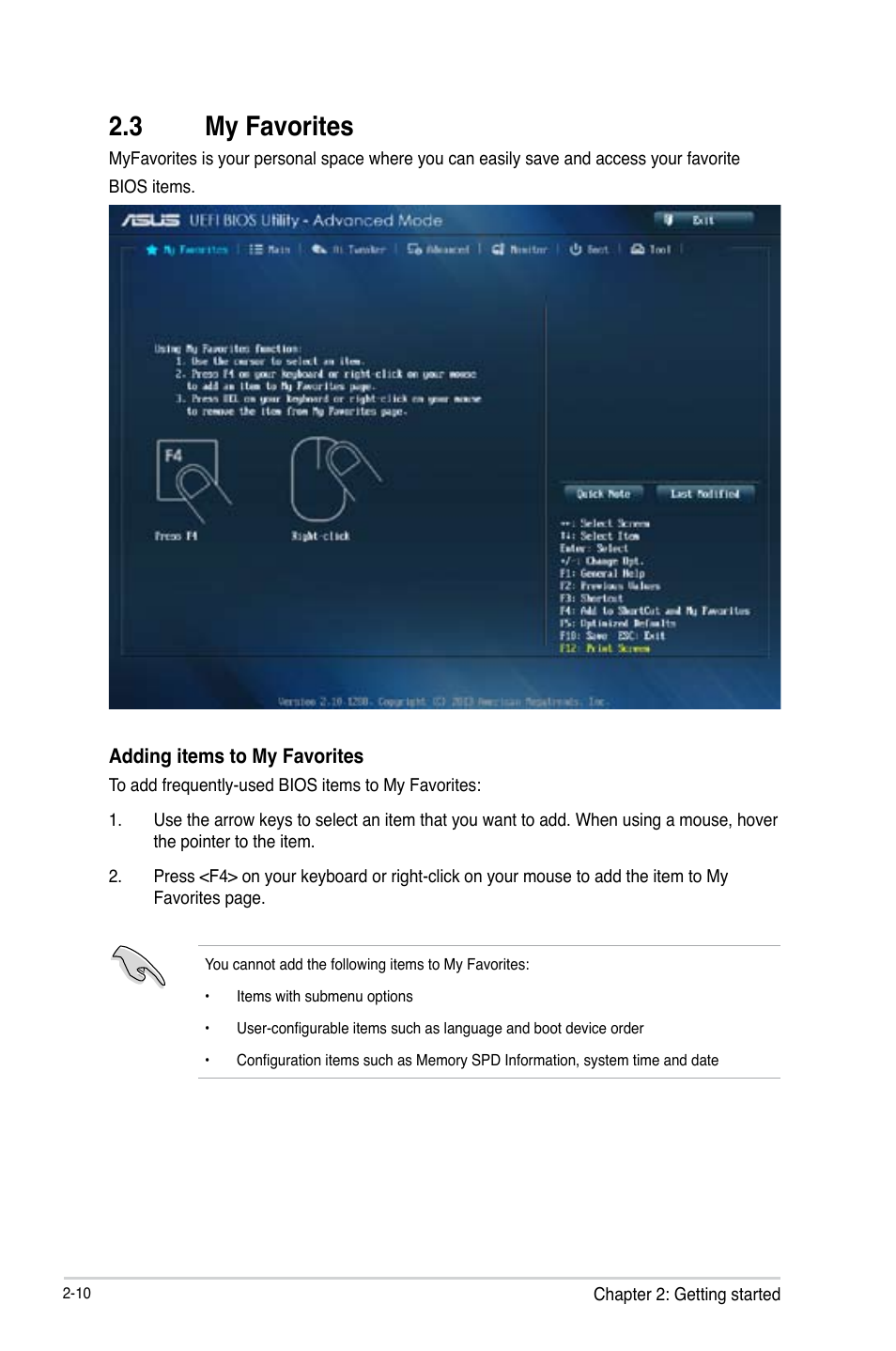 3 my favorites, My favorites -10 | Asus H87I-PLUS User Manual | Page 37 / 74
