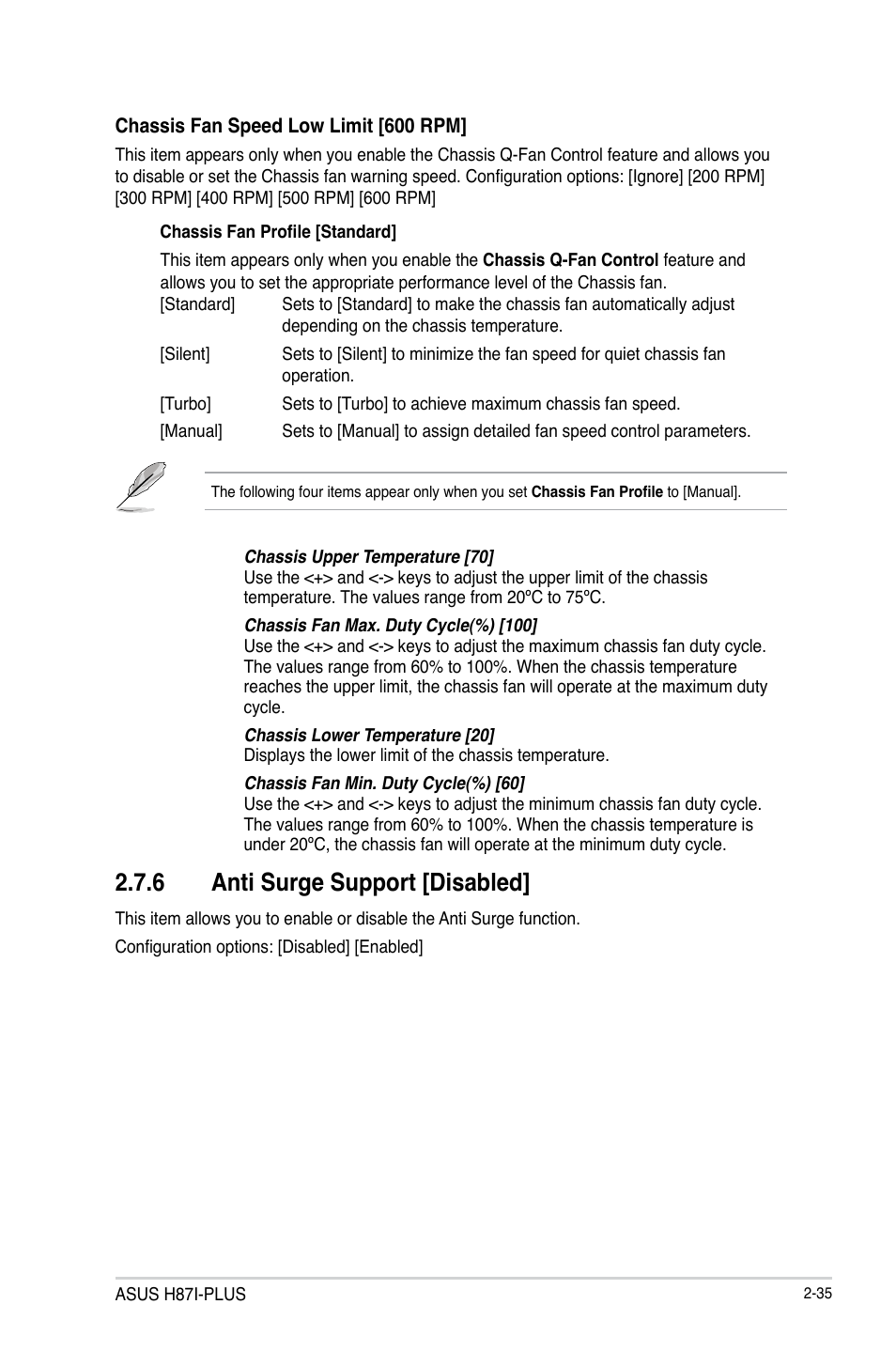 6 anti surge support [disabled | Asus H87I-PLUS User Manual | Page 62 / 74