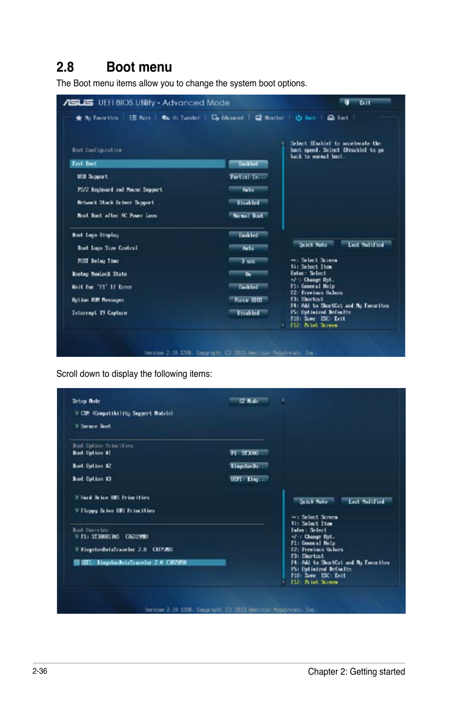8 boot menu, Boot menu -36 | Asus H87I-PLUS User Manual | Page 63 / 74