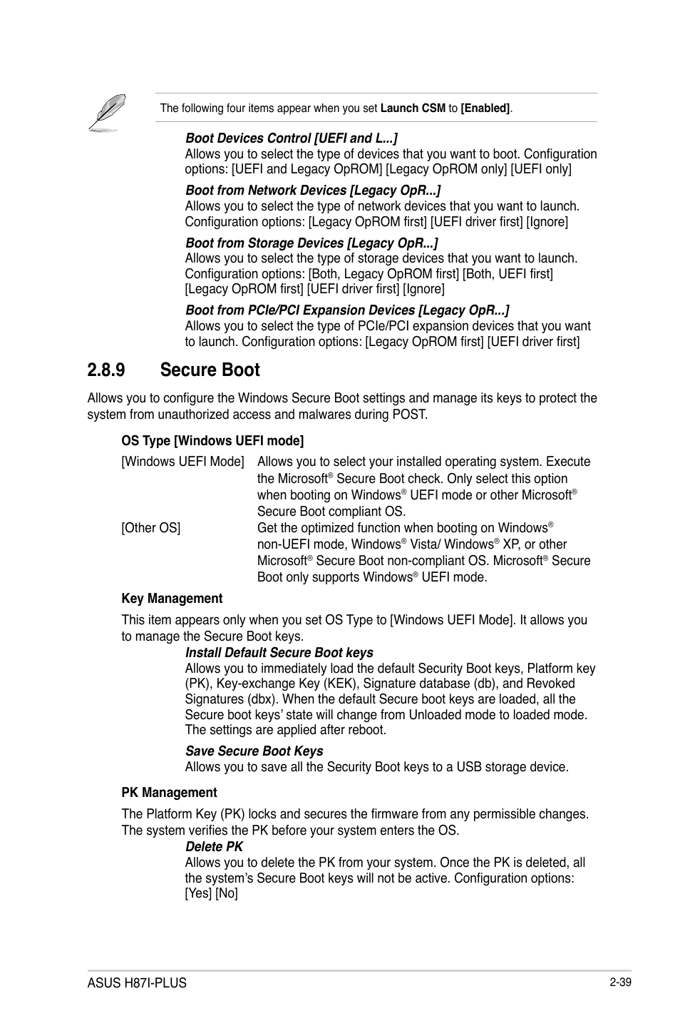 9 secure boot | Asus H87I-PLUS User Manual | Page 66 / 74