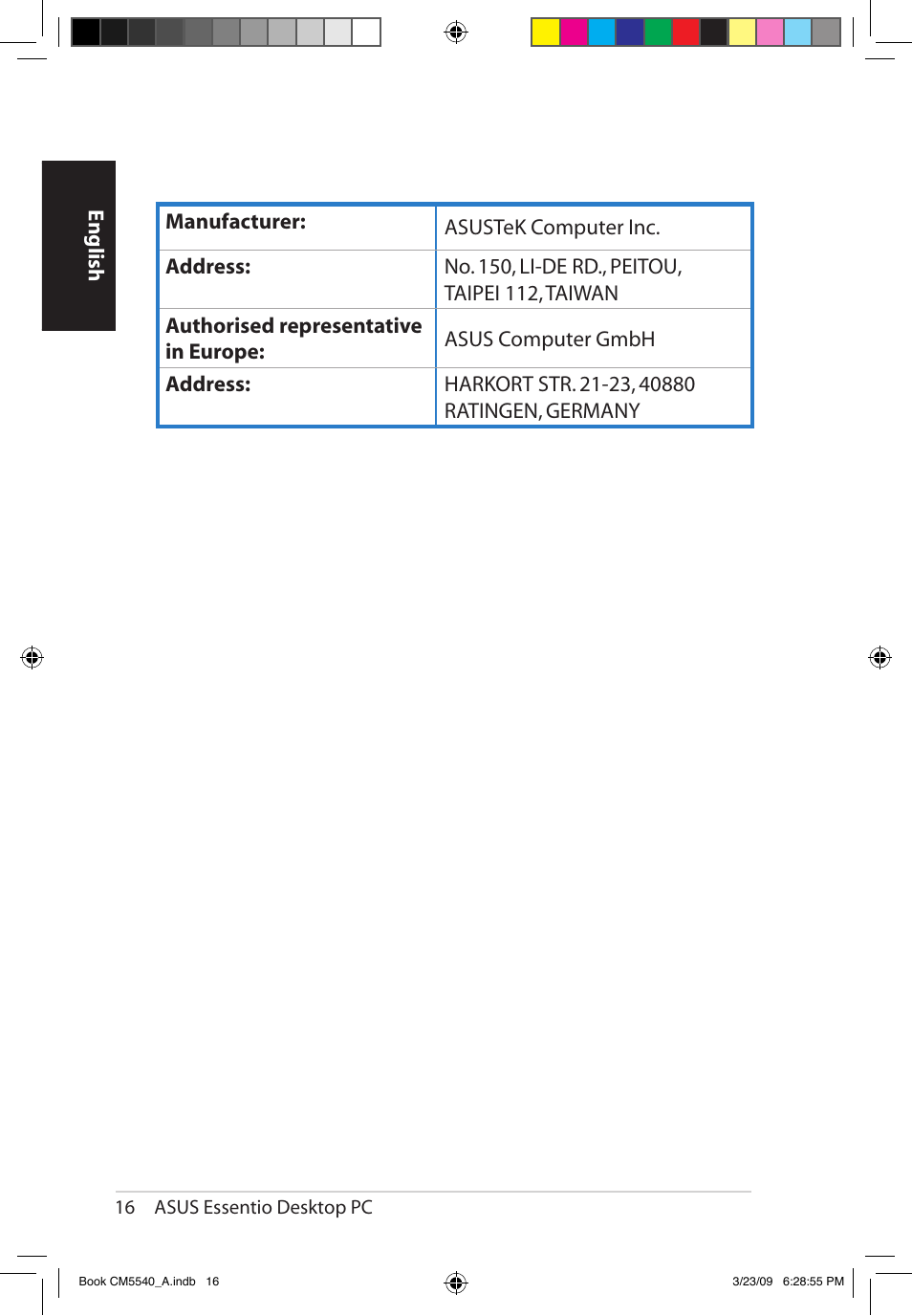 Asus CM5540 User Manual | Page 16 / 110