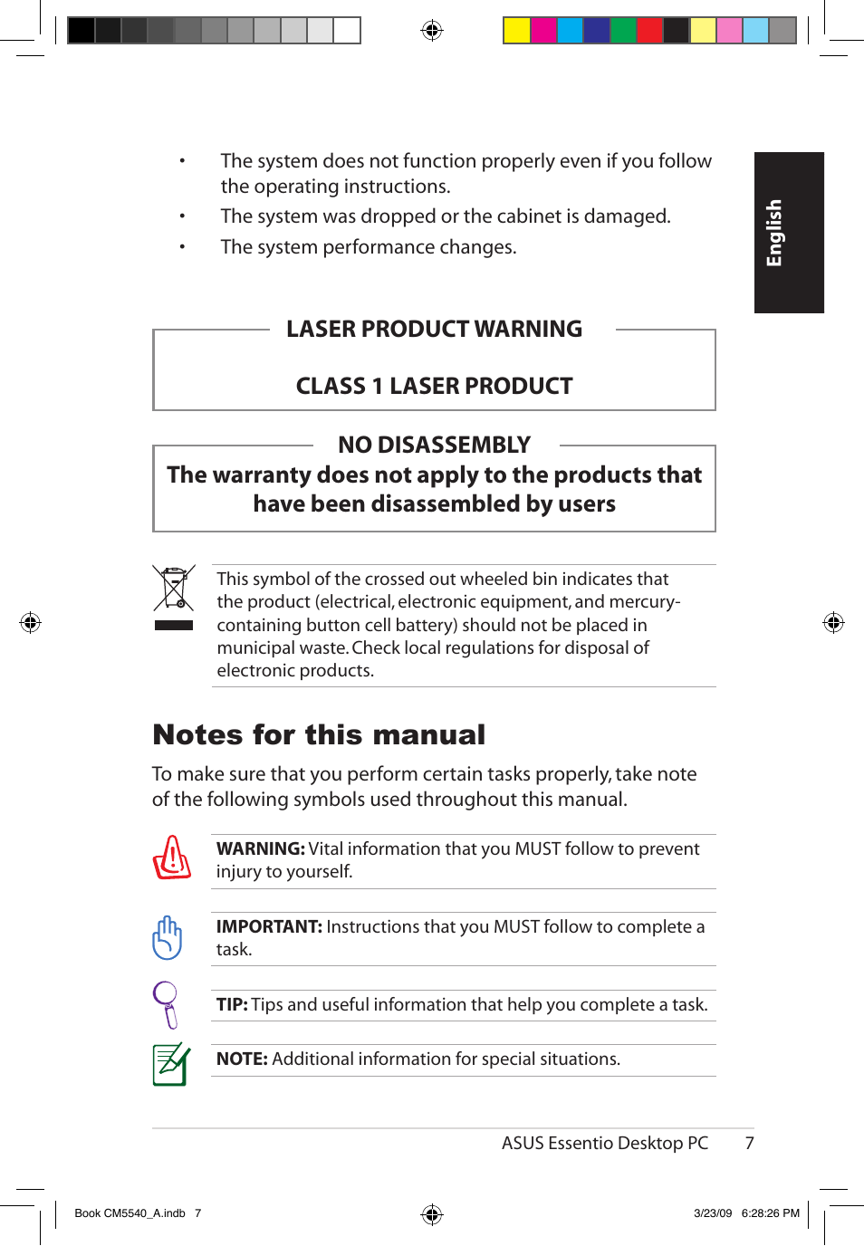 Asus CM5540 User Manual | Page 7 / 110