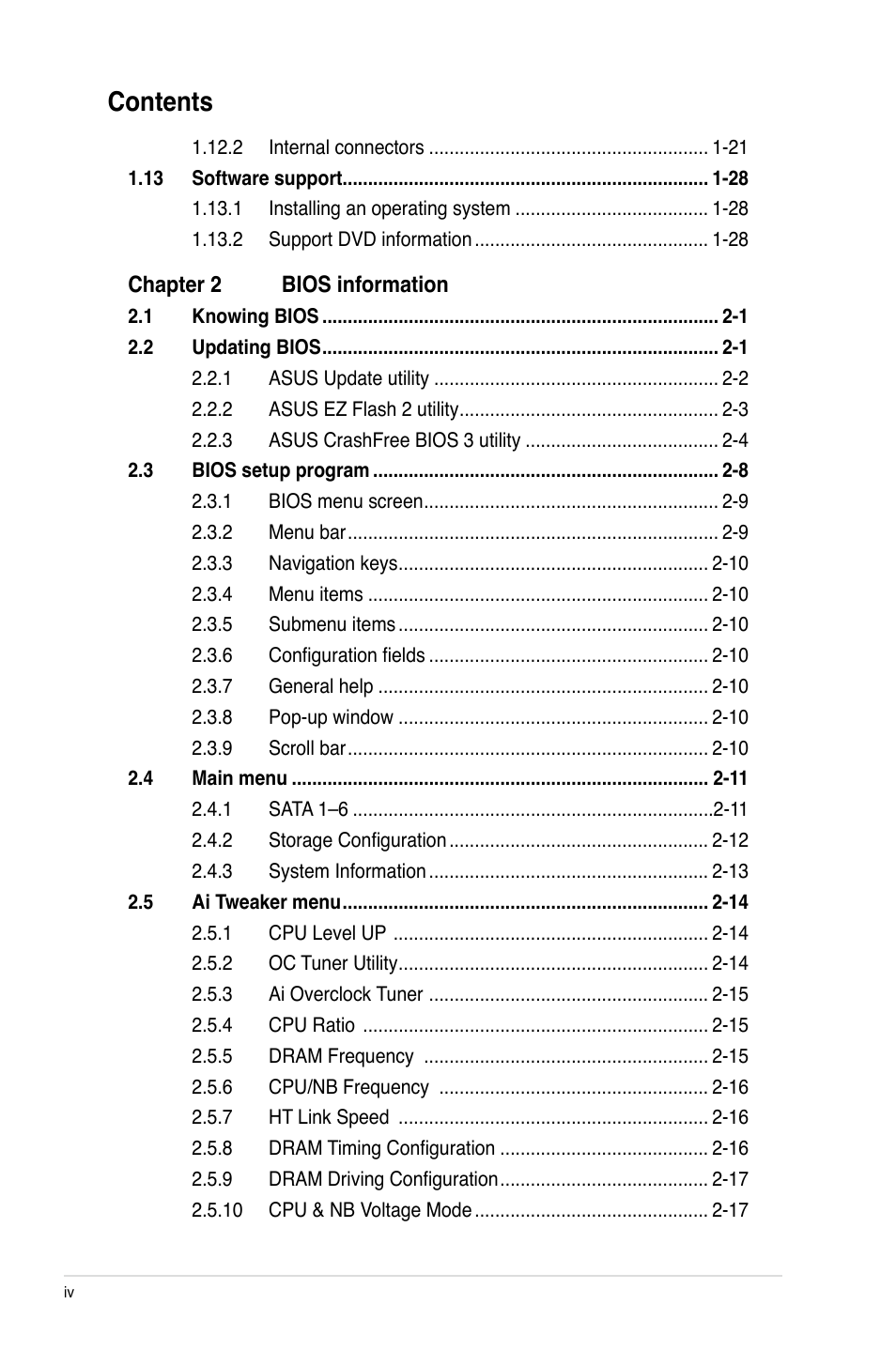 Asus M4A87TD/USB3 User Manual | Page 4 / 72