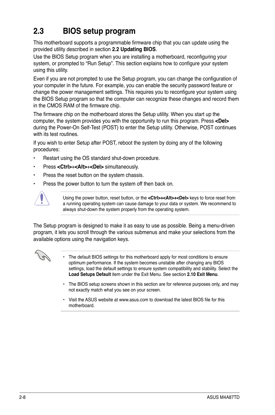 3 bios setup program | Asus M4A87TD/USB3 User Manual | Page 48 / 72